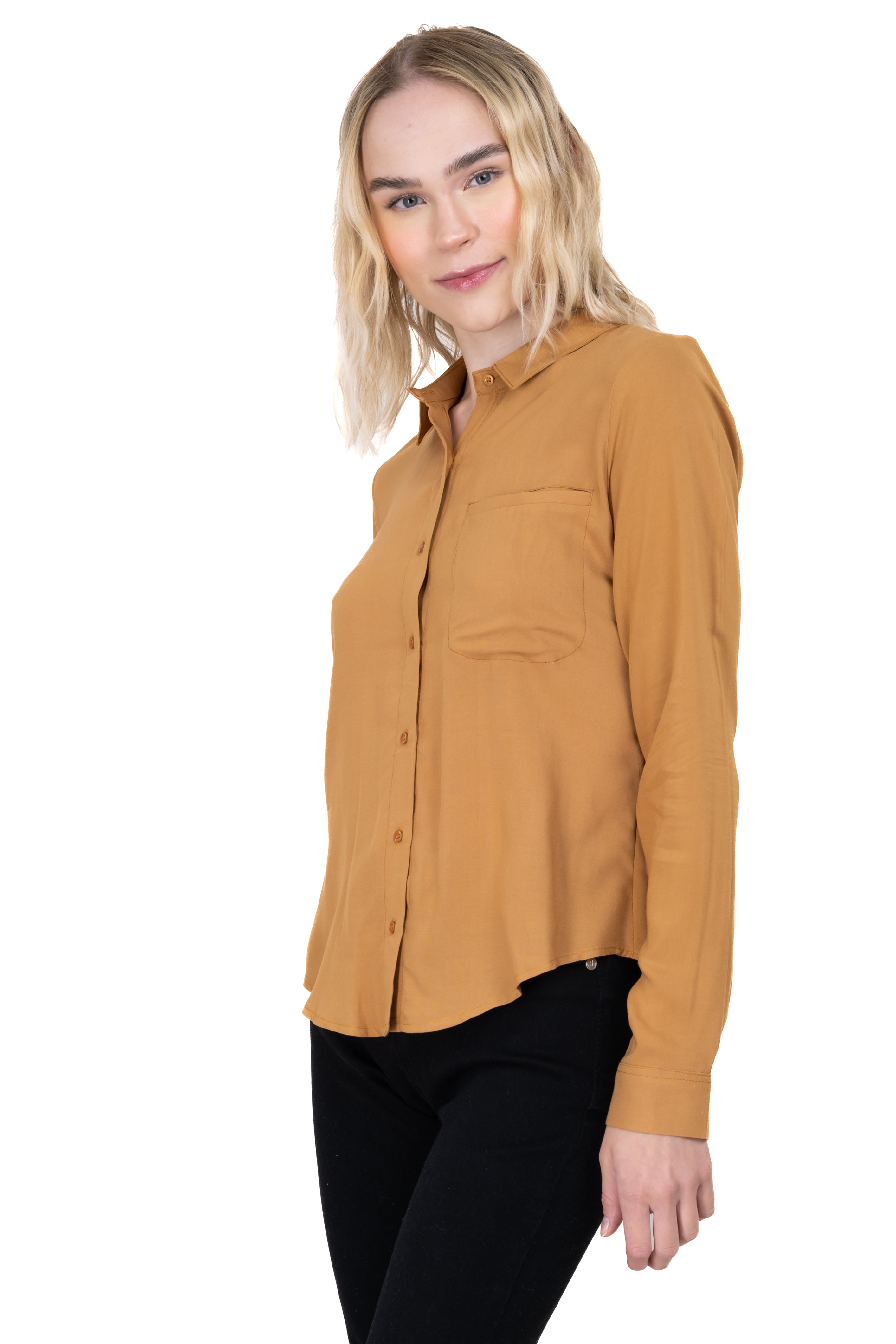 Long sleeved blouse KHAKI