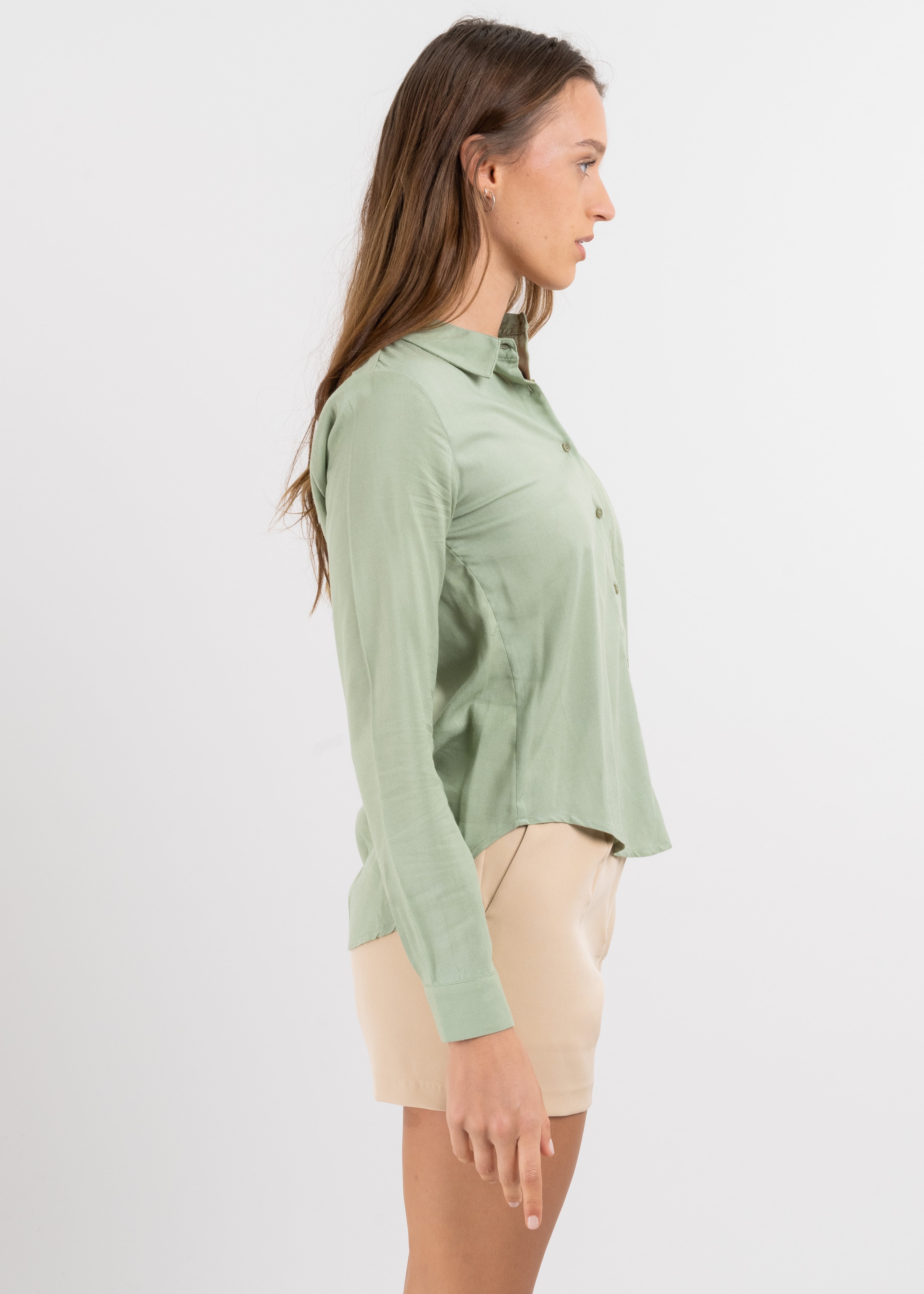 Long sleeved blouse LIGHT GREEN