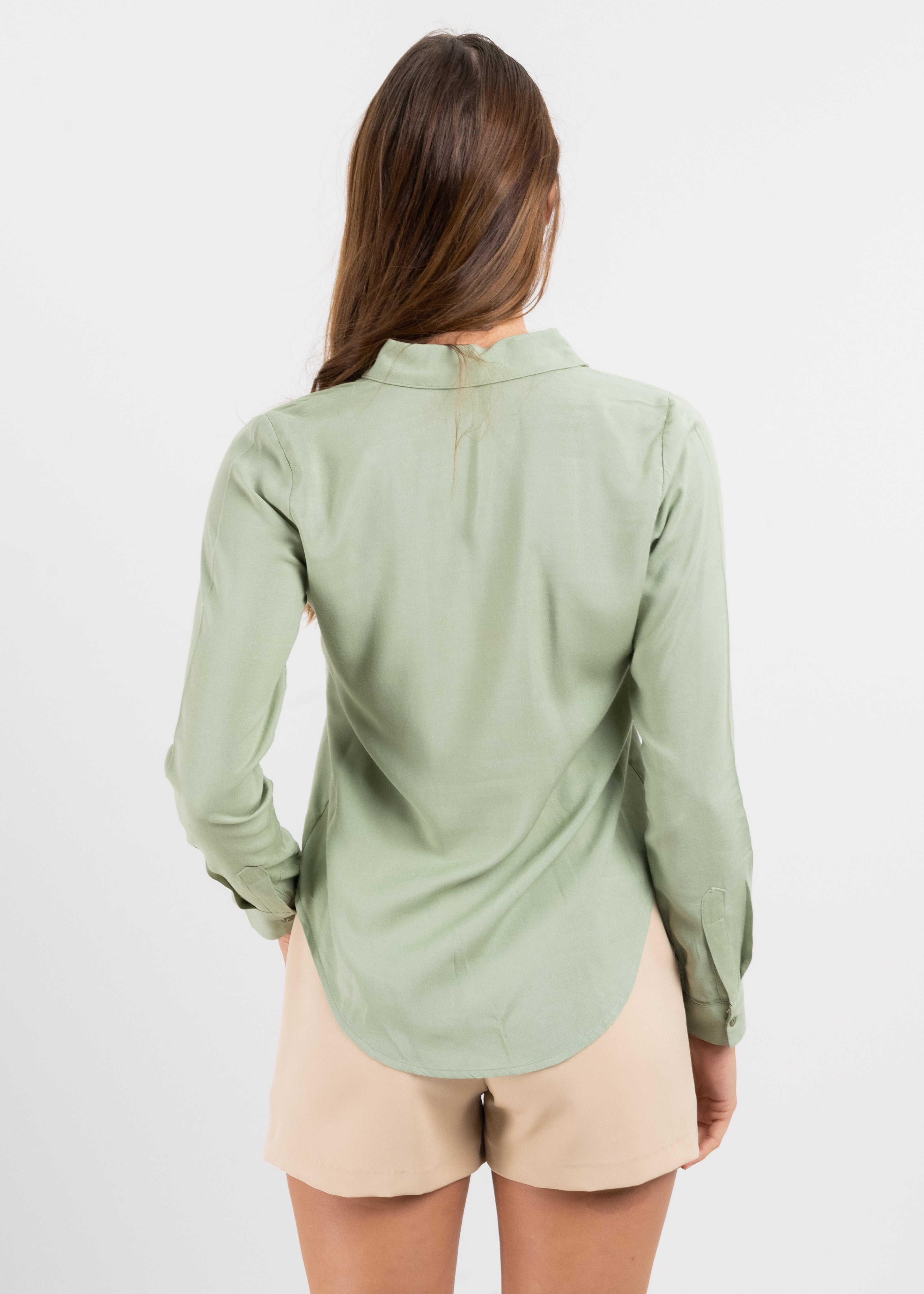 Long sleeved blouse LIGHT GREEN