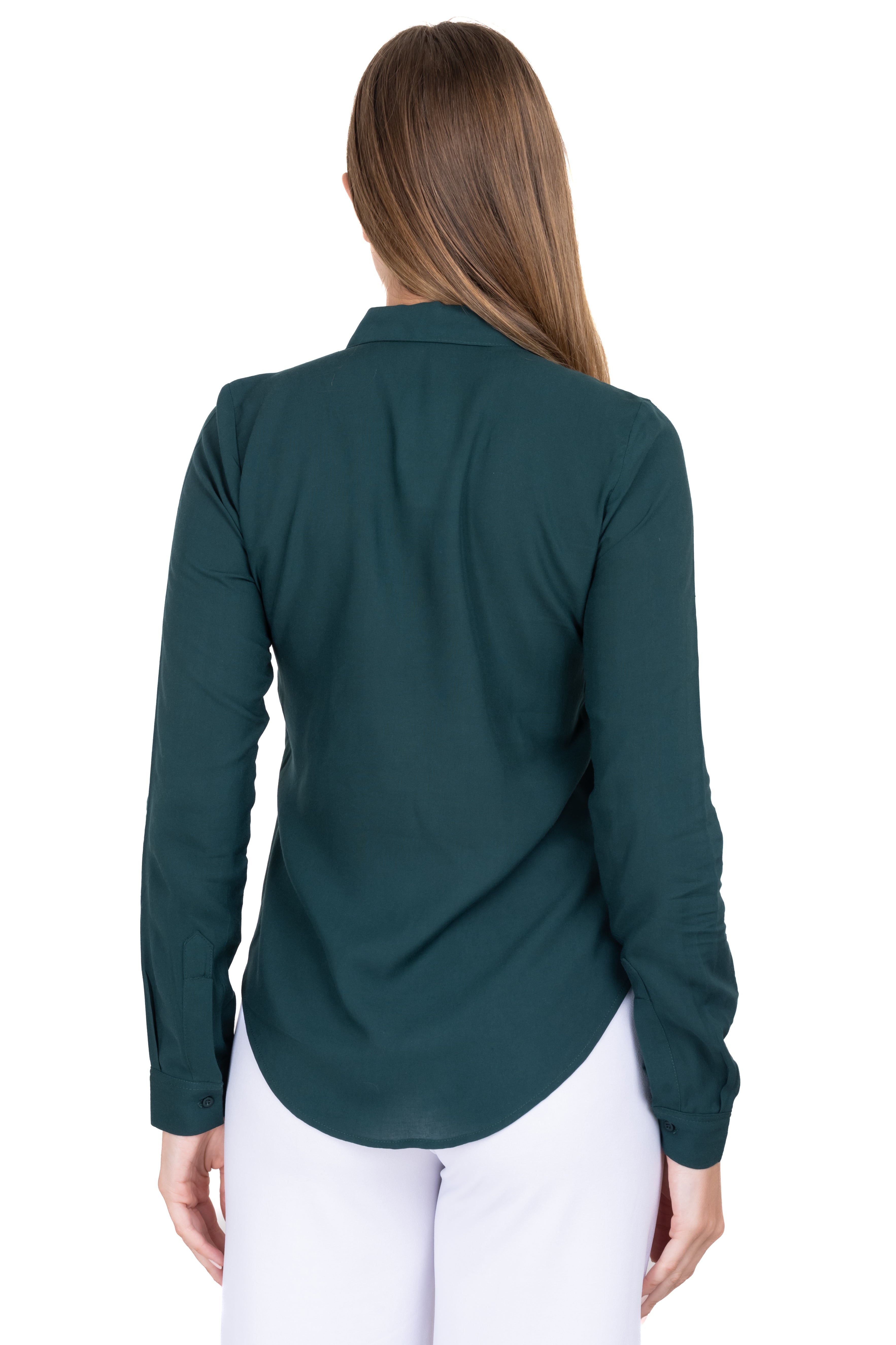 Long sleeved blouse HUNTER GREEN