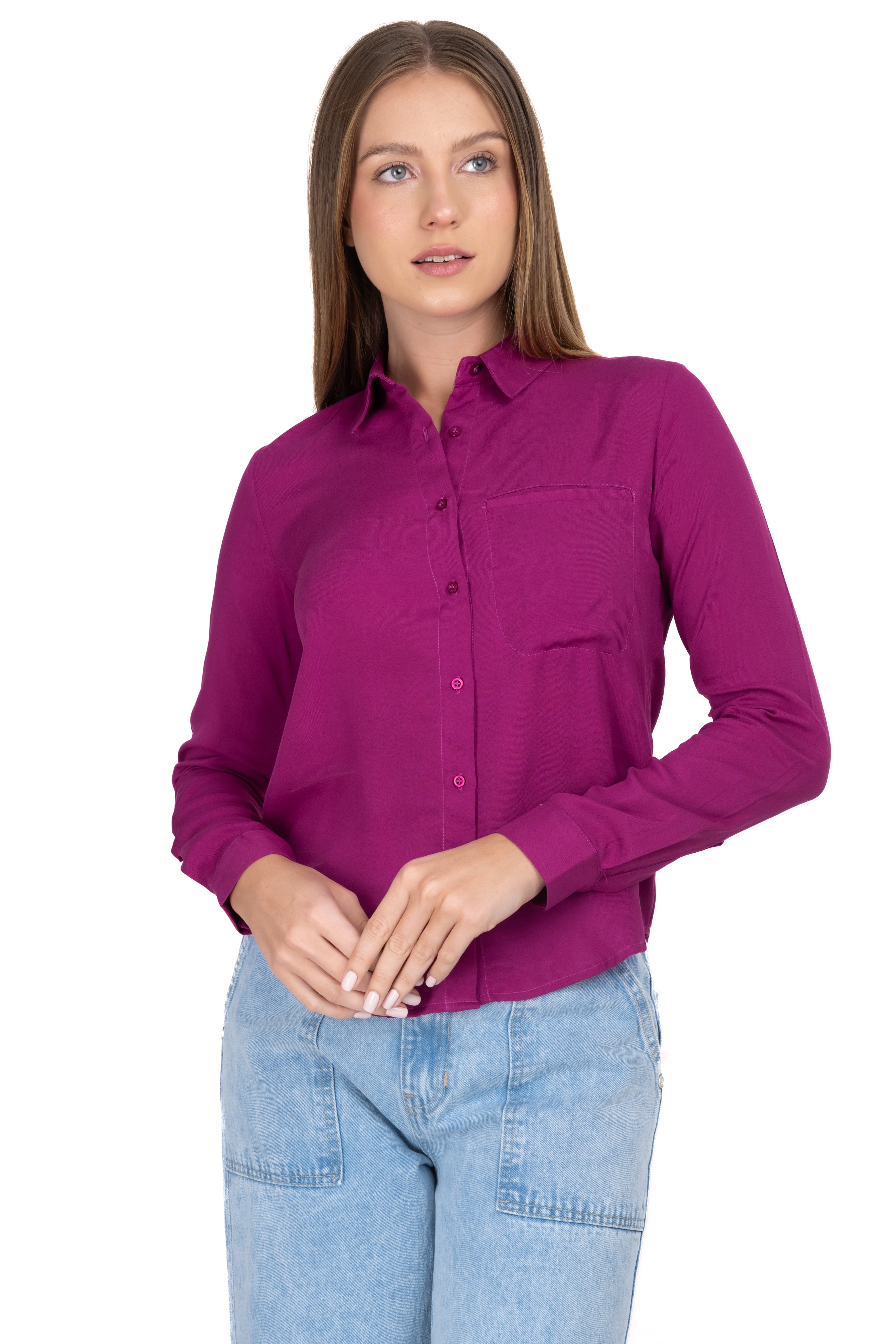 Long sleeved blouse MAGENTA