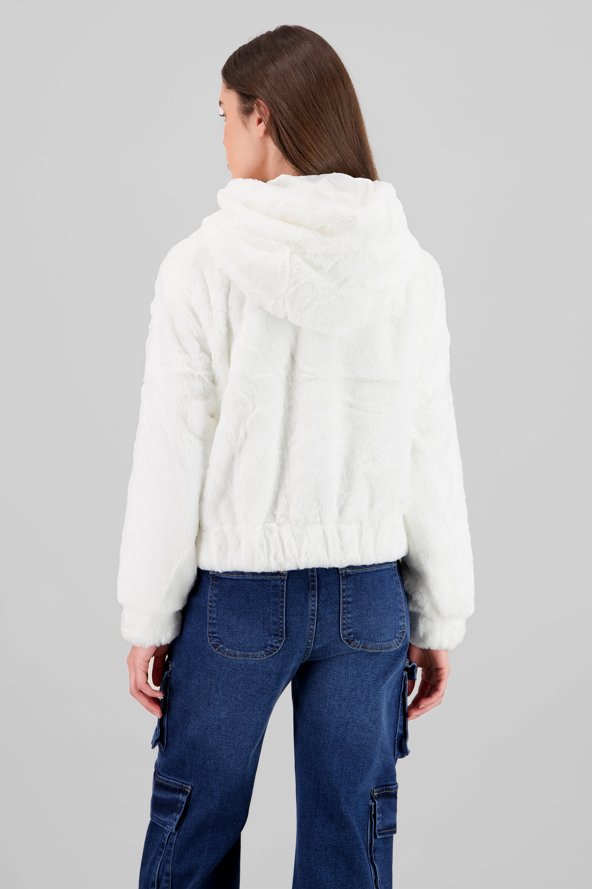 Peluche Jacket with Zipper IVORY