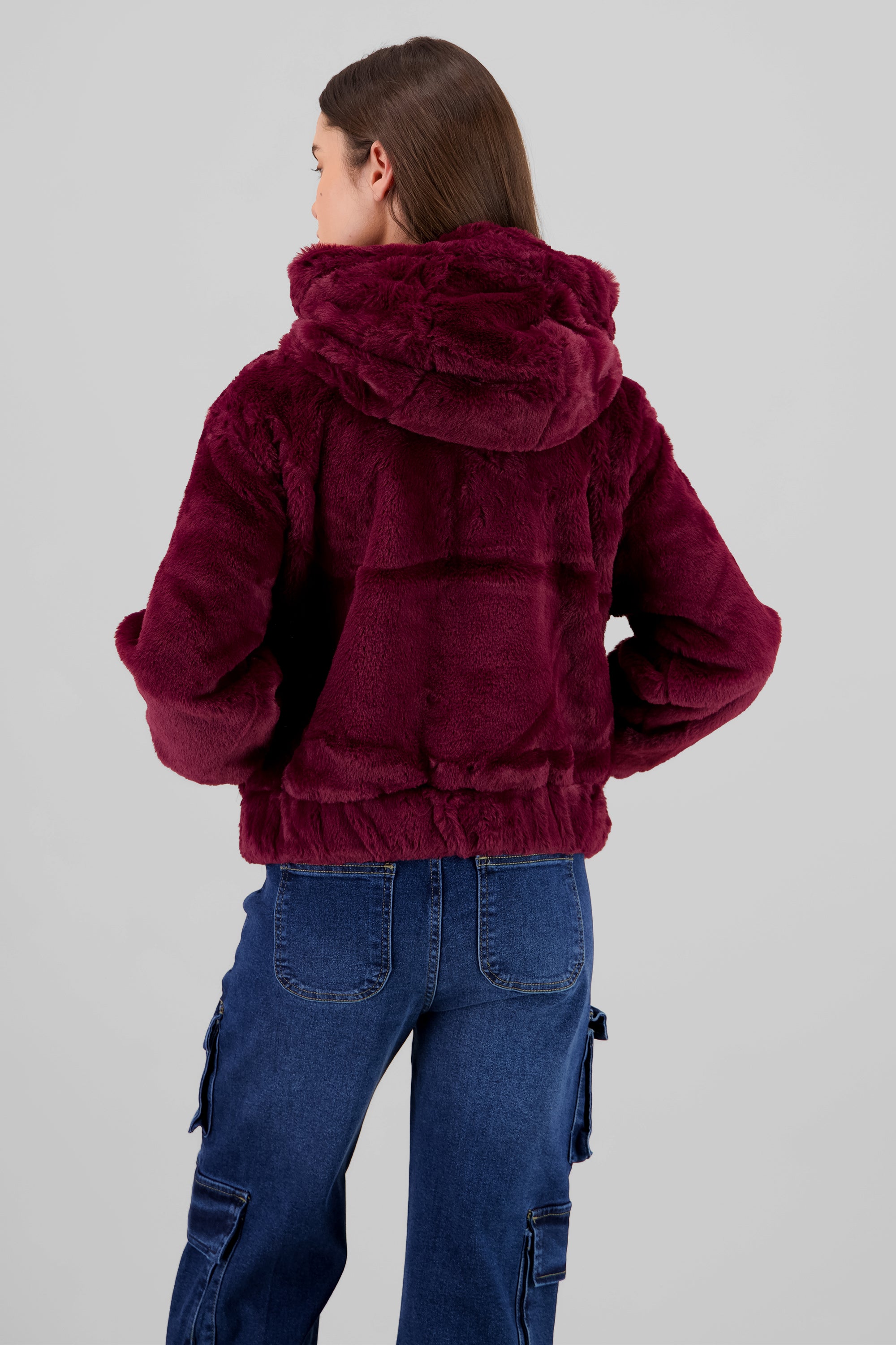 Peluche Jacket with Zipper BURGUNDY