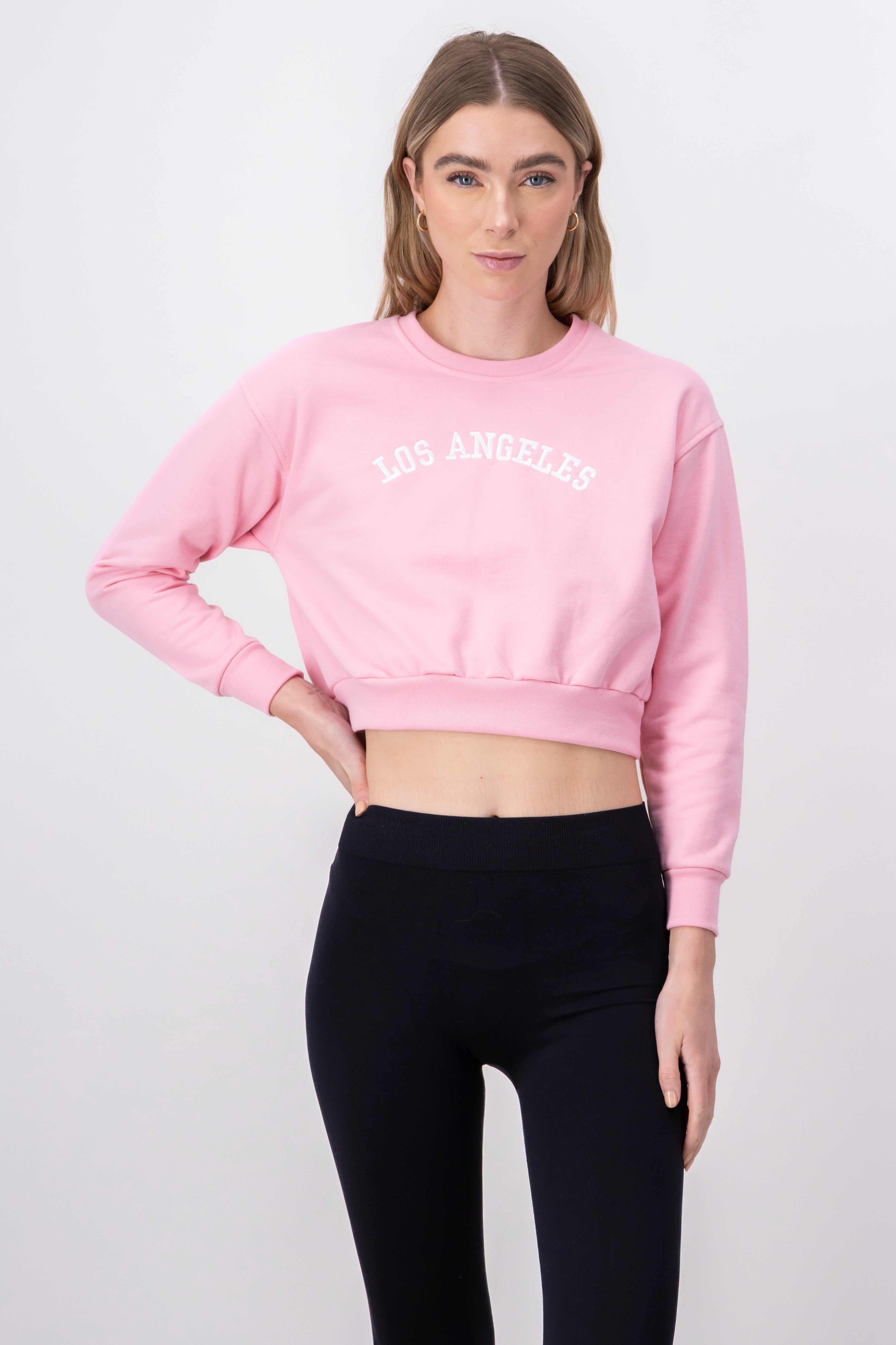 Embroidered Los Angeles Sweatshirt PASTEL PINK