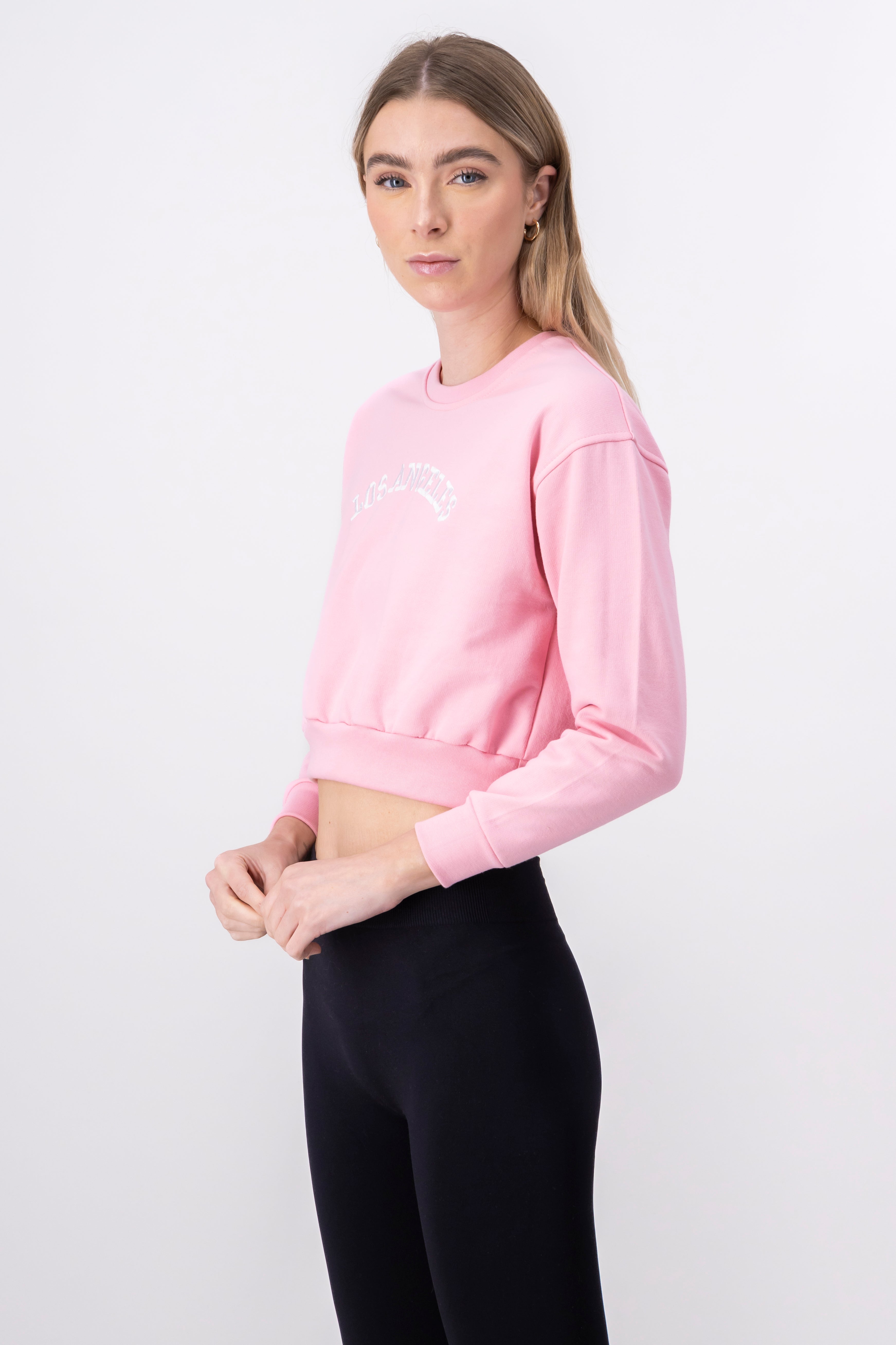 Embroidered Los Angeles Sweatshirt PASTEL PINK