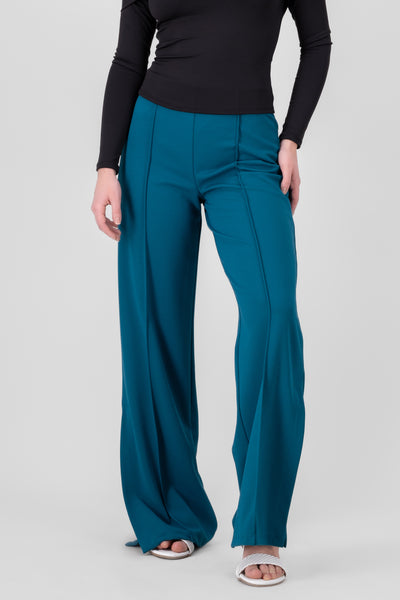 Flared pant with front seams DARK PURPLE