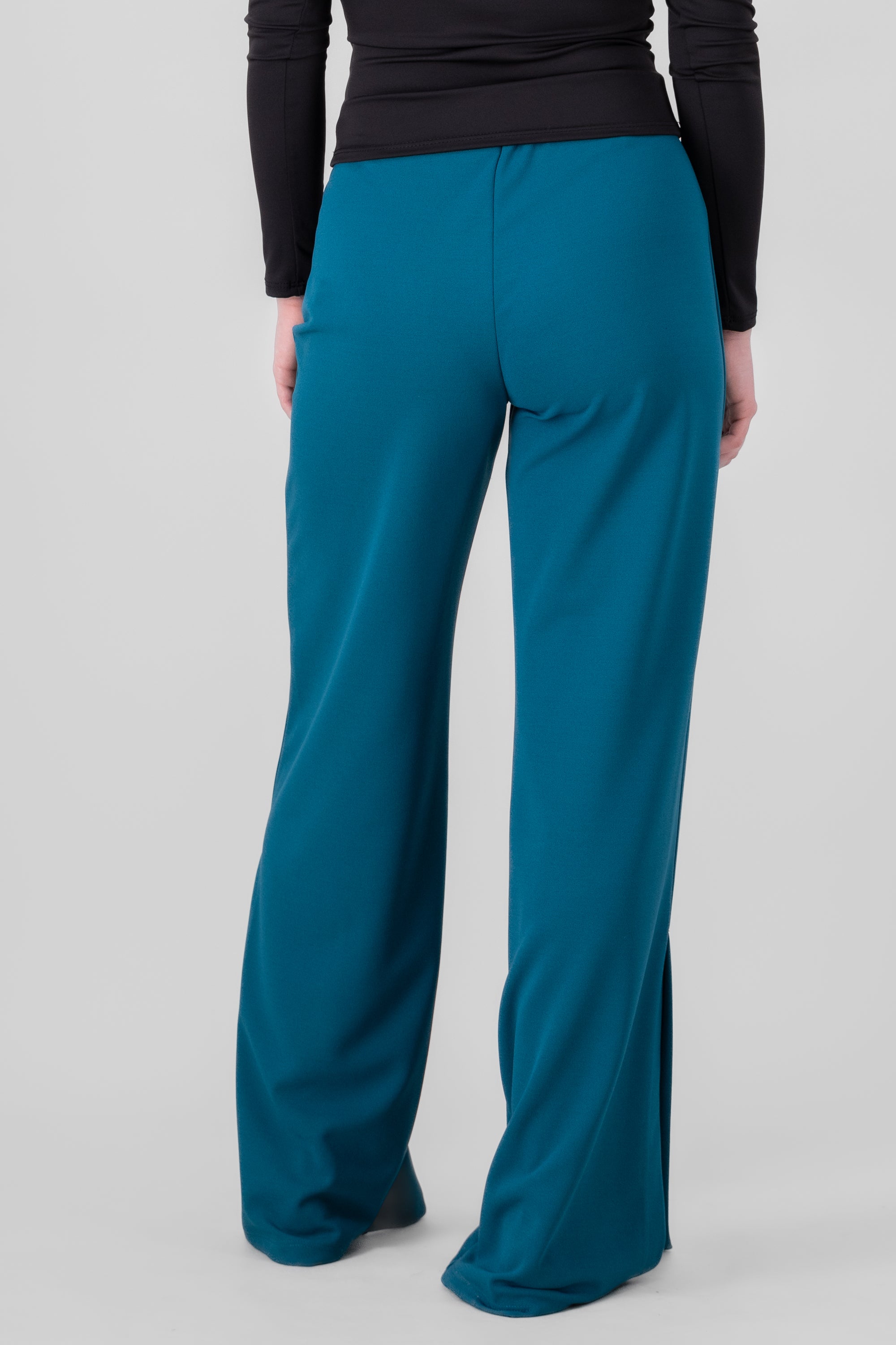 Flared pant with front seams CHARCOAL