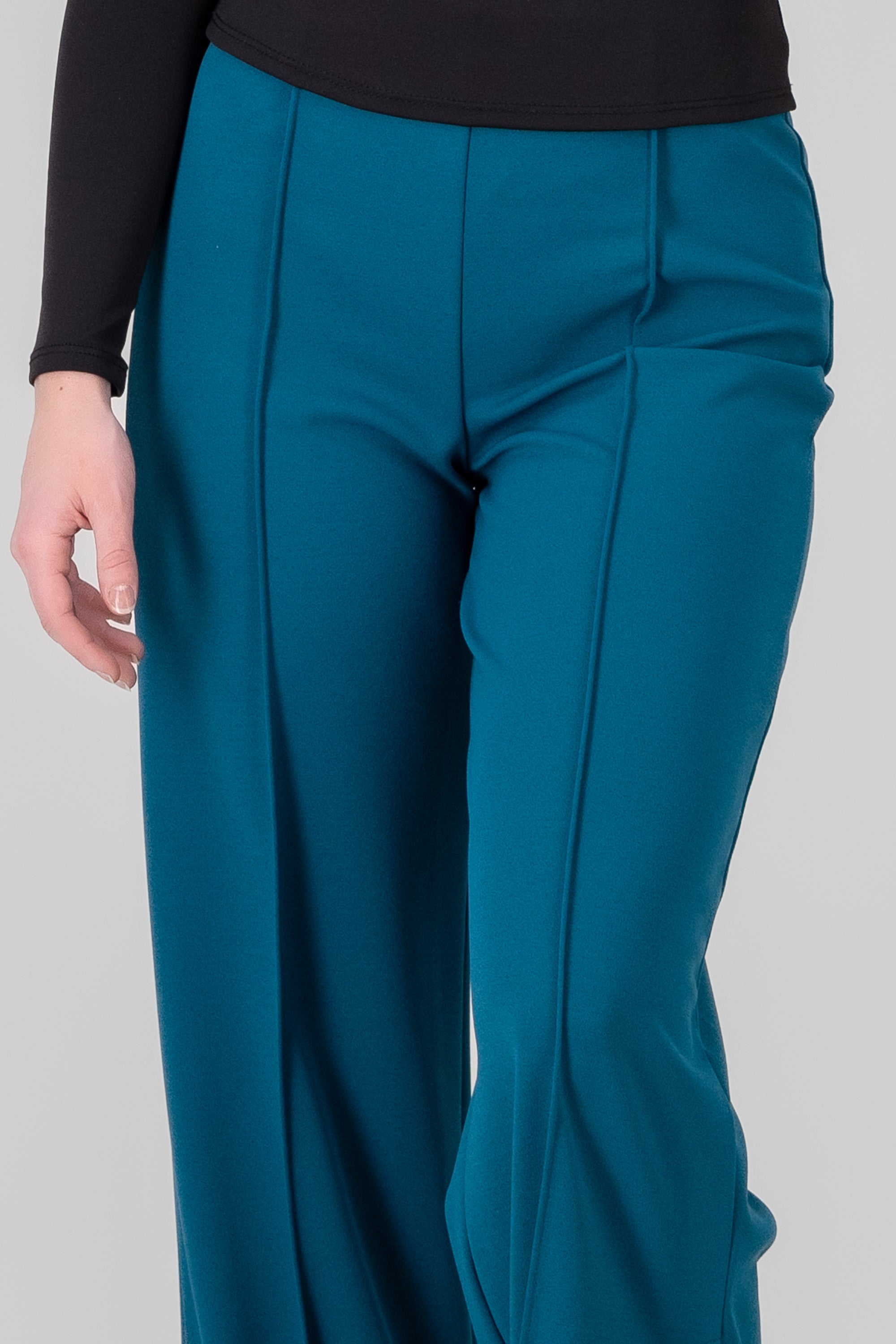 Flared pant with front seams CHARCOAL