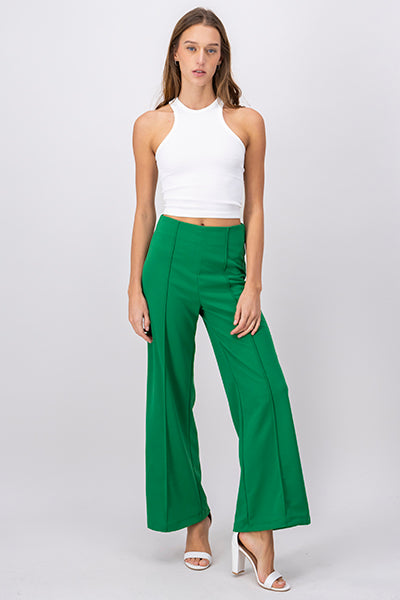 Wid leg pant with front seams 