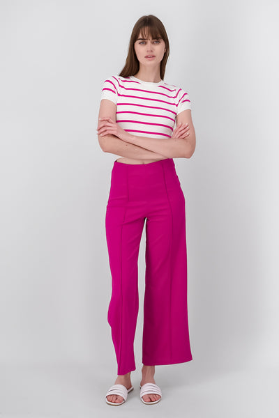 Wid leg pant with front seams MAGENTA