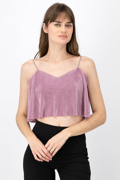 Pleated crop cami 