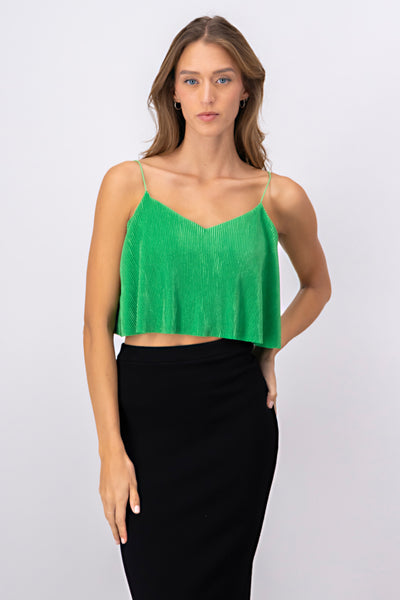 Pleated crop cami 