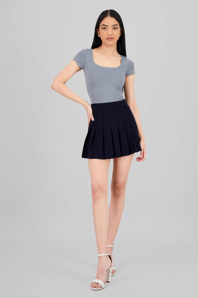 Pleated mini skirt NAVY