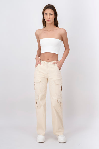 Cargo straight leg jeans SAND