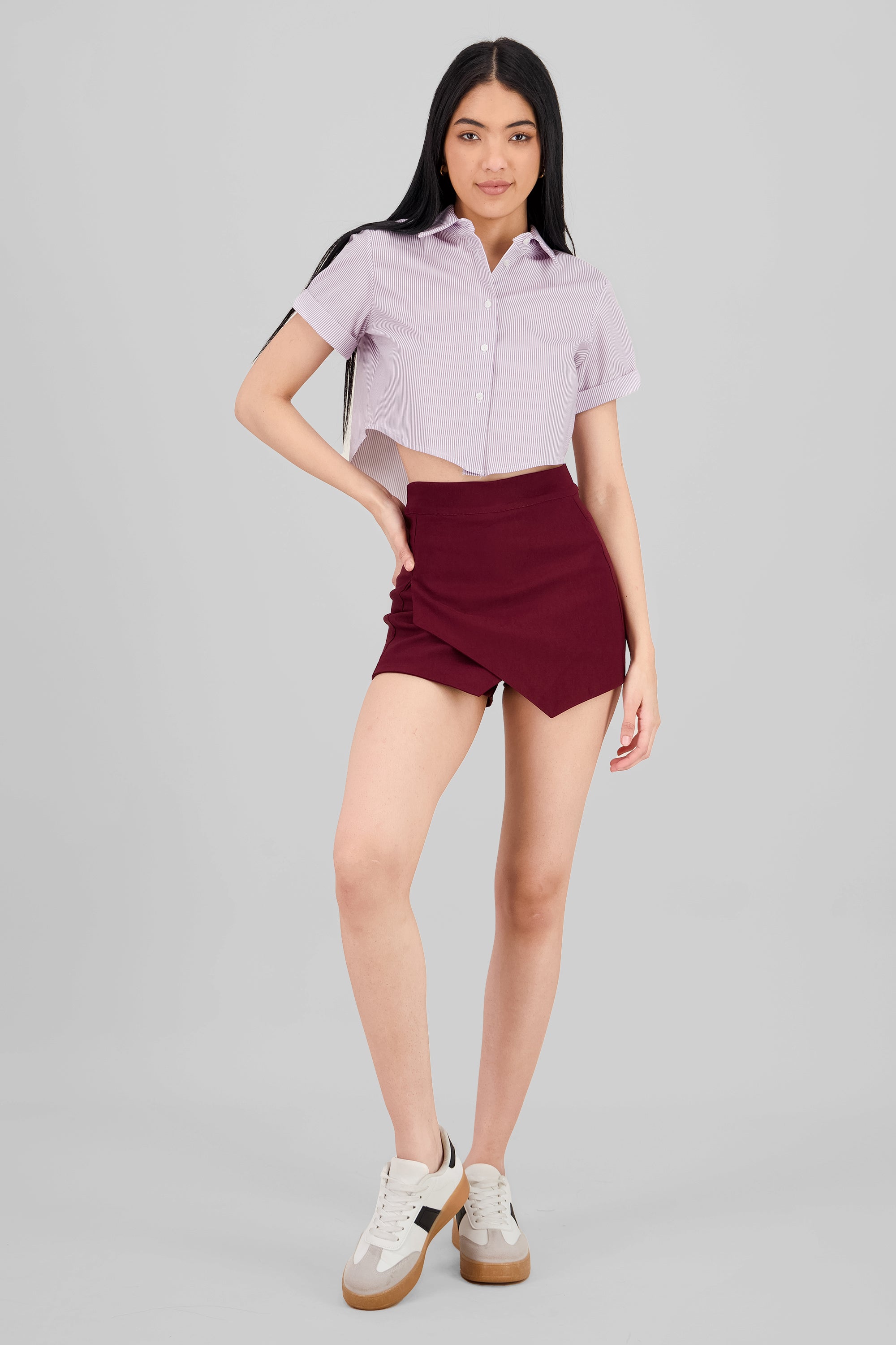 Wrapped skort PLUM