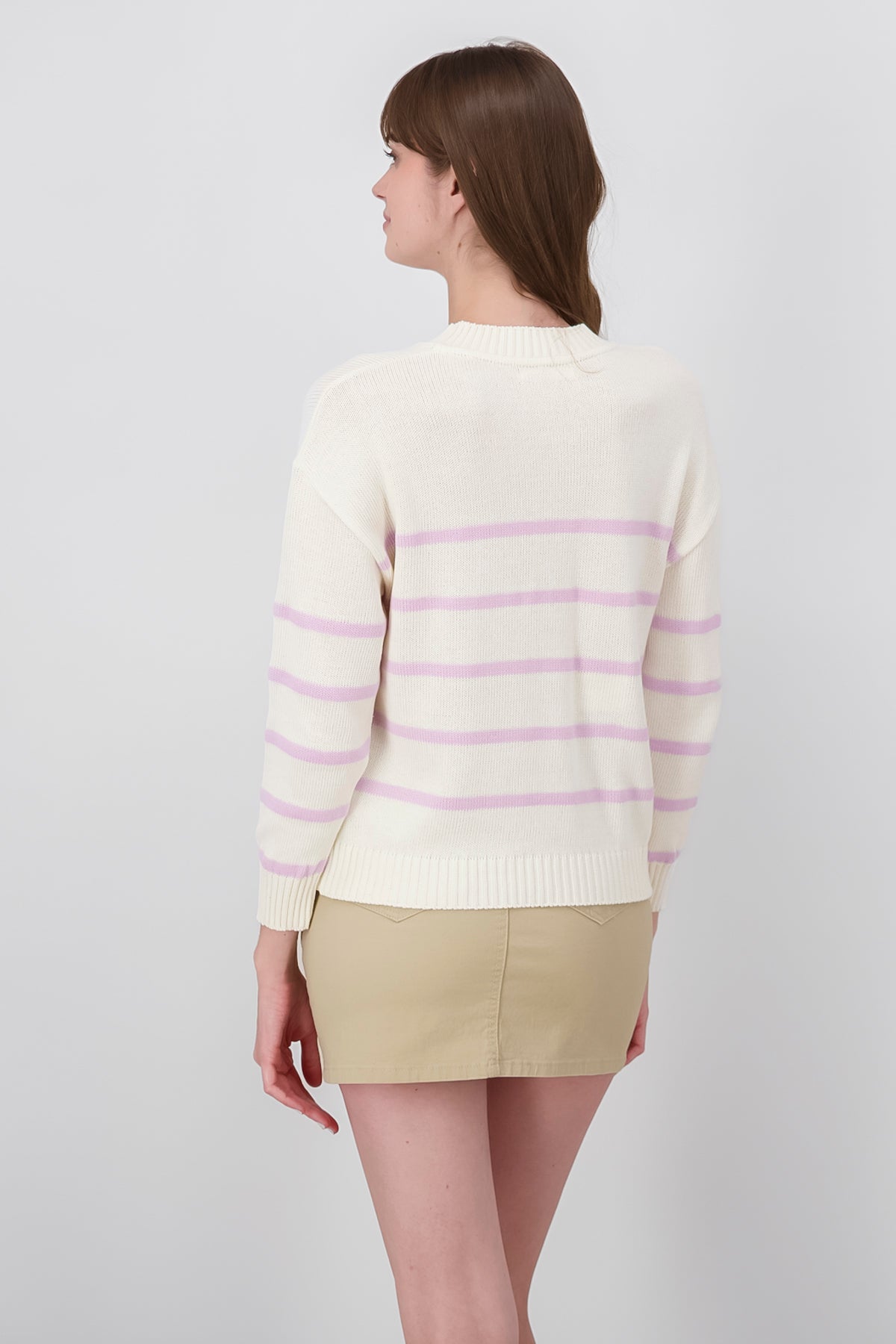 Striped knit sweater PASTEL PURPLE