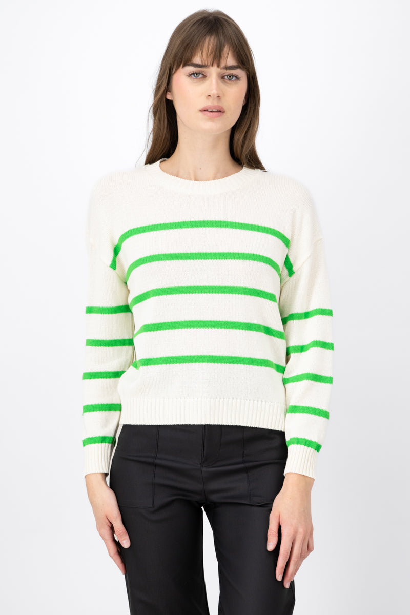 Striped knit sweater GREEN