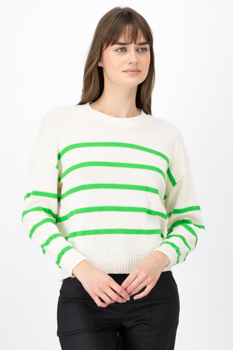 Striped knit sweater GREEN