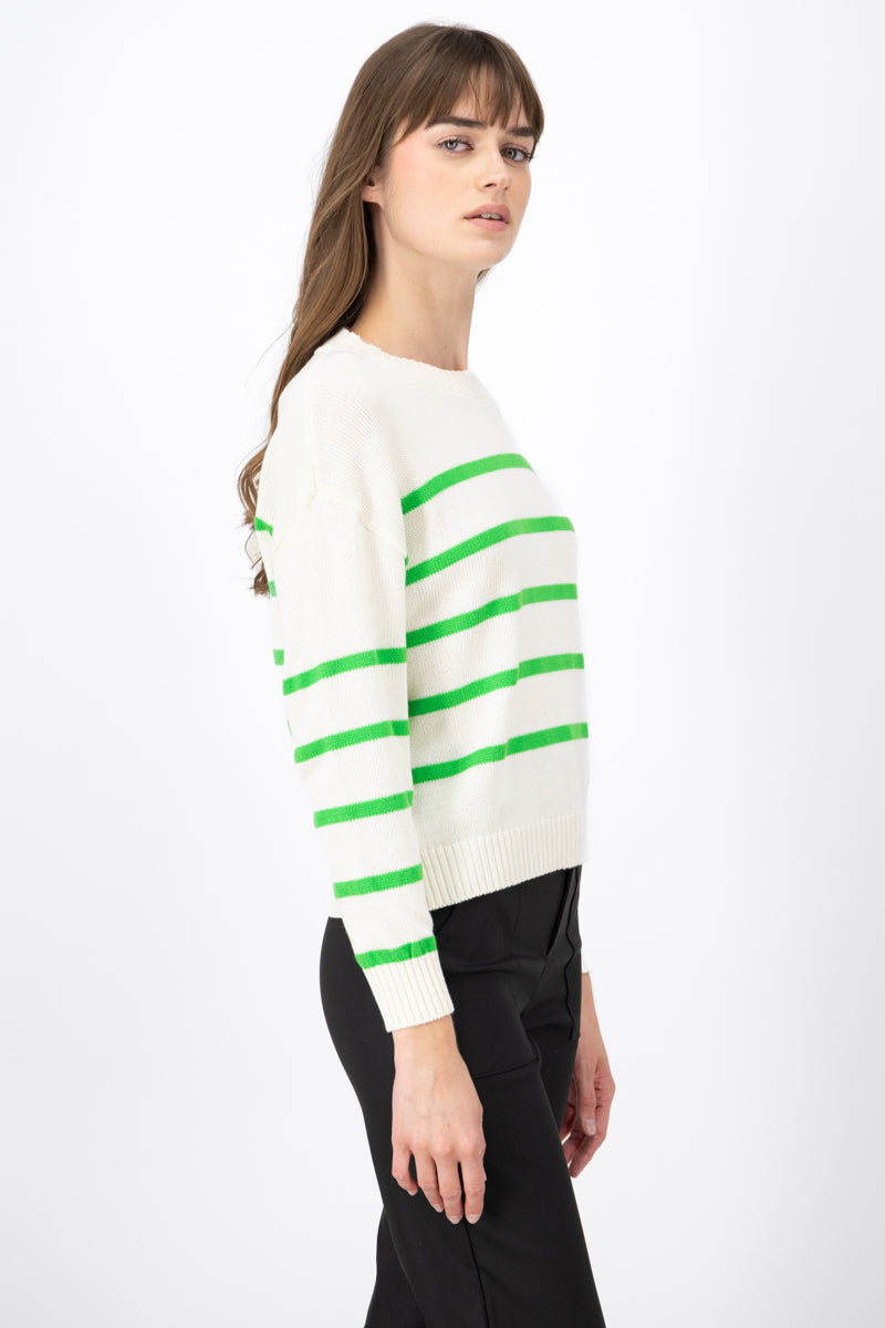 Striped knit sweater GREEN