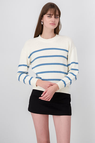 Striped knit sweater INDIGO