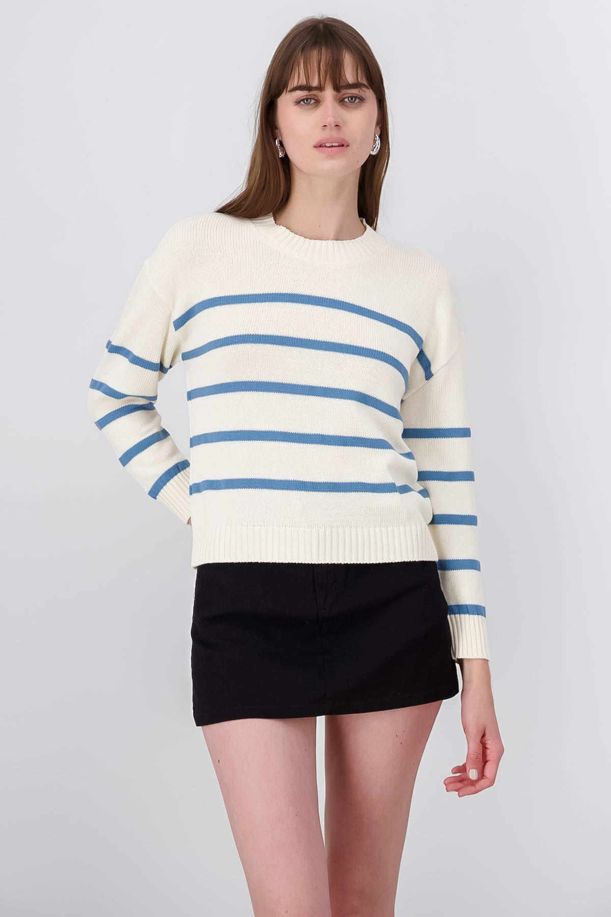 Striped knit sweater INDIGO