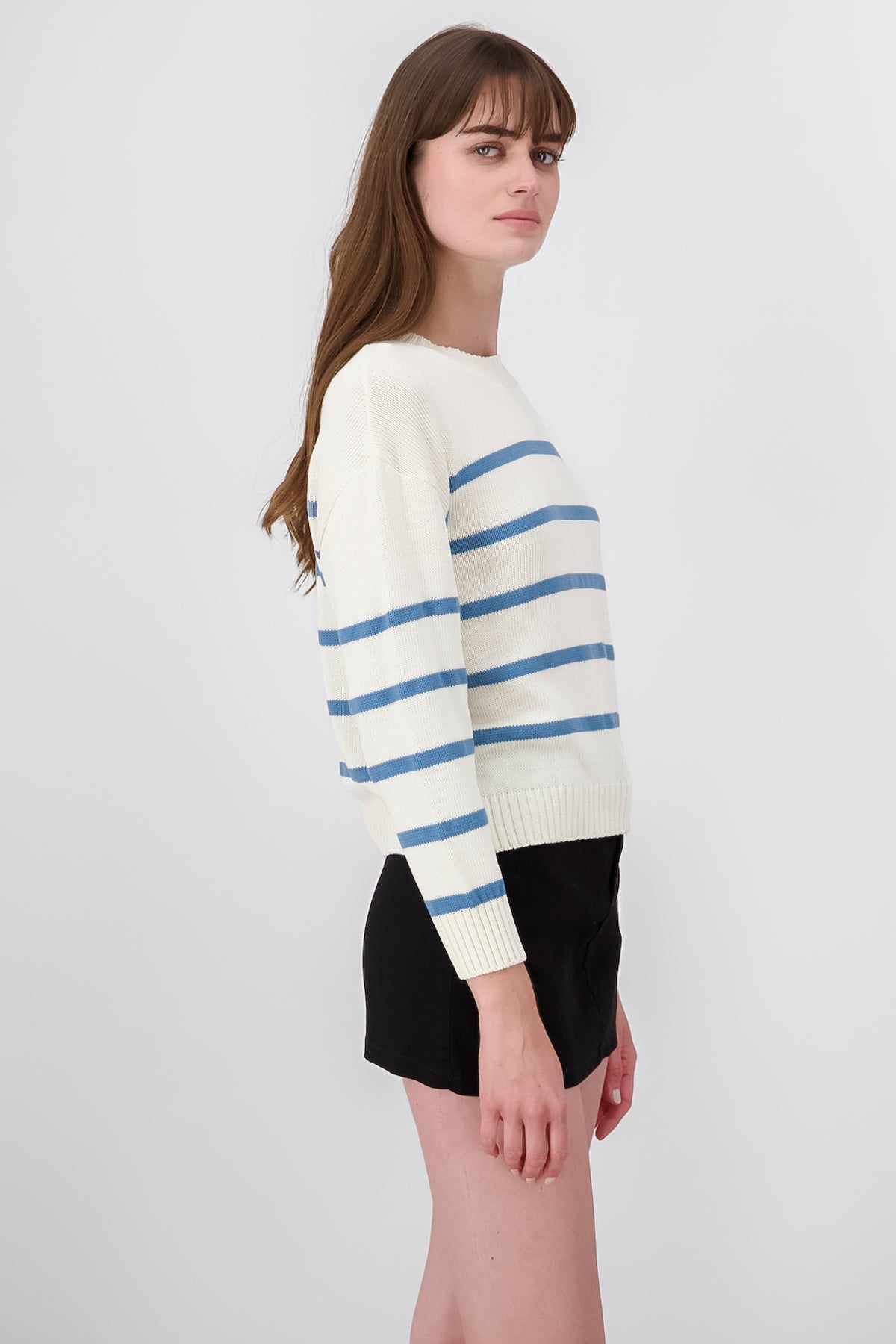 Striped knit sweater INDIGO