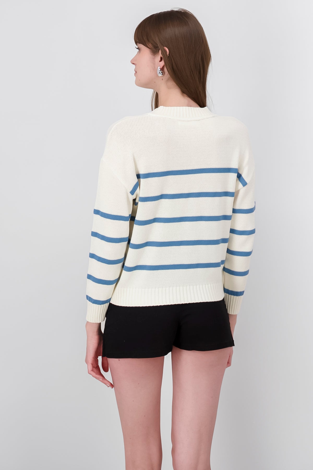 Striped knit sweater INDIGO