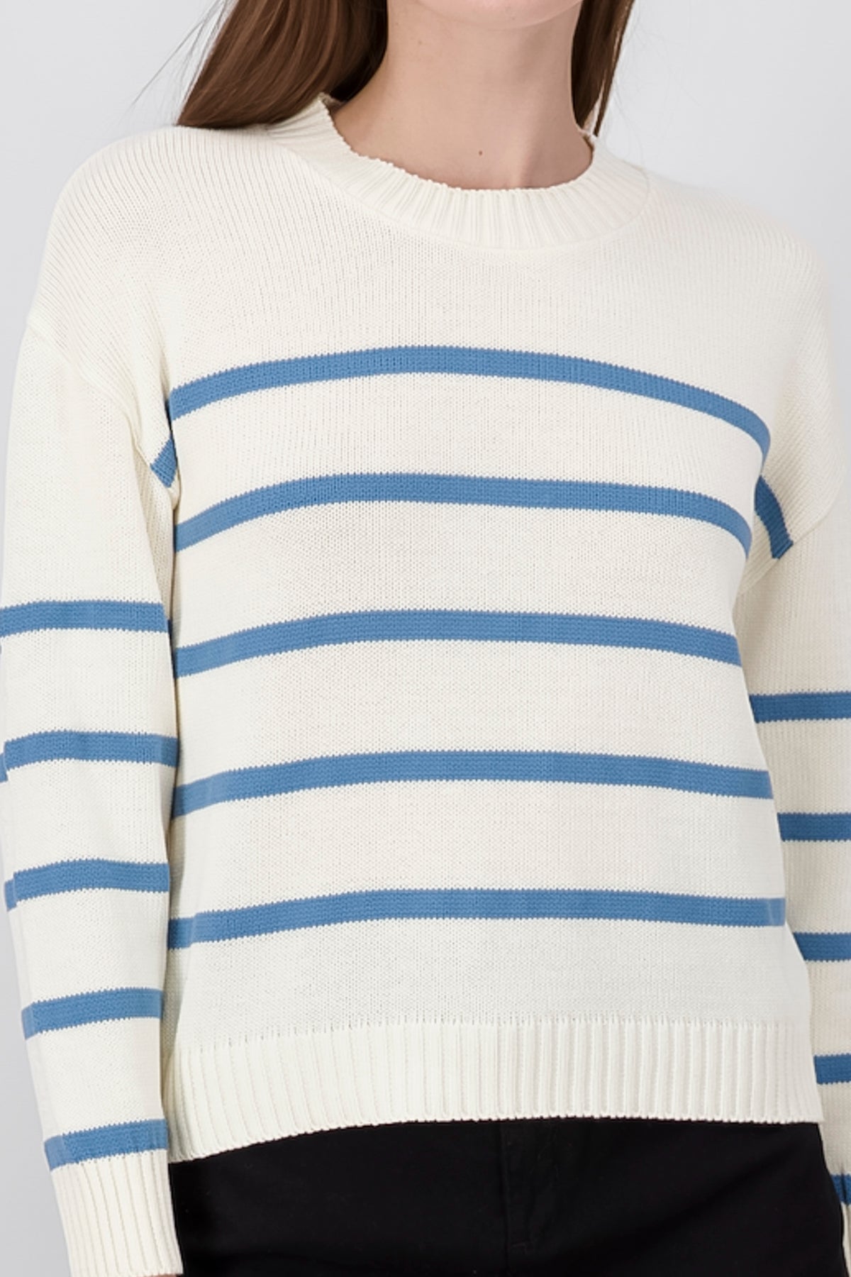 Striped knit sweater INDIGO