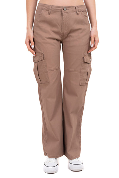 Cargo wide leg jeans KHAKI