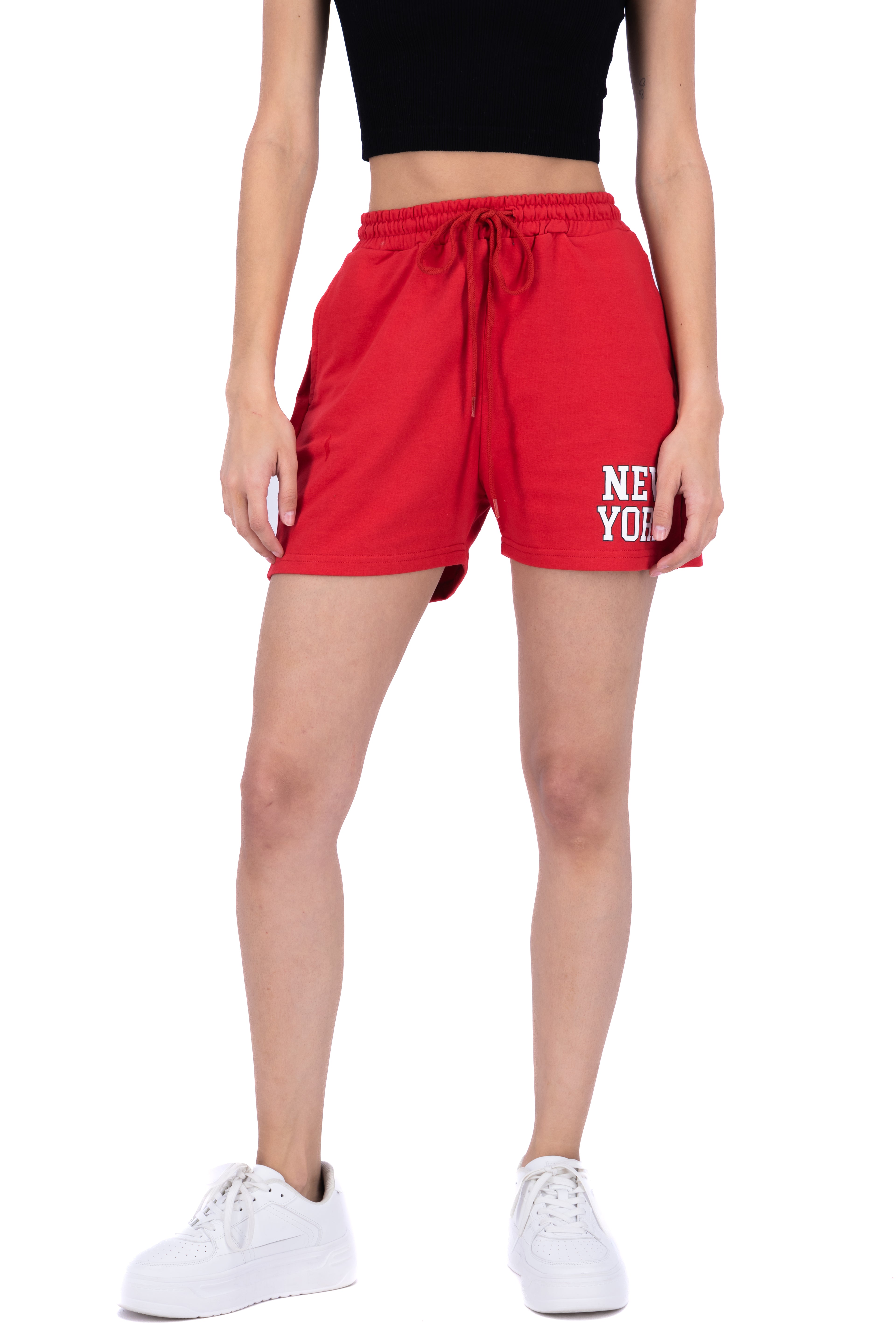 Highwaisted print short RED