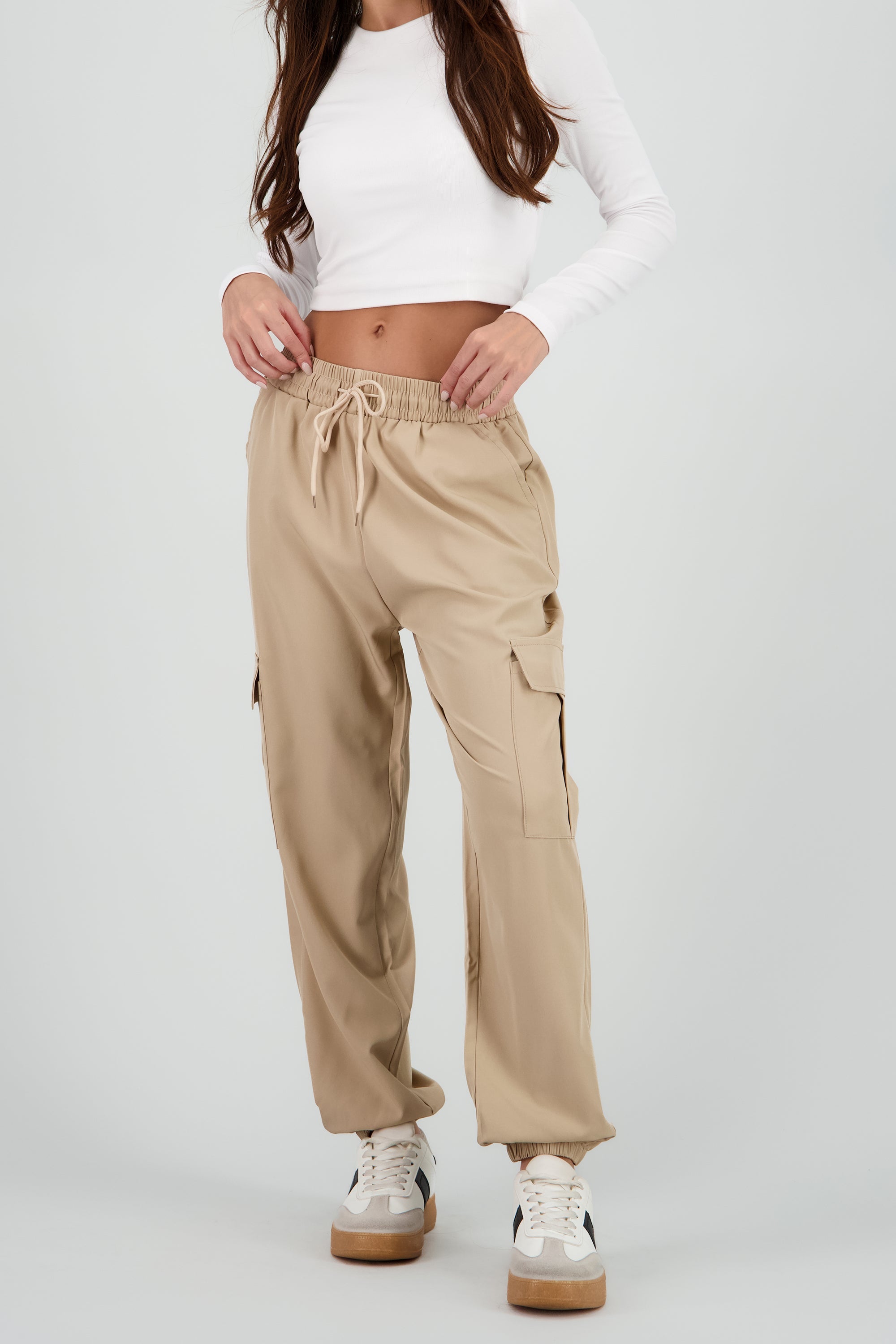 Solid Cargo Pants with Pockets