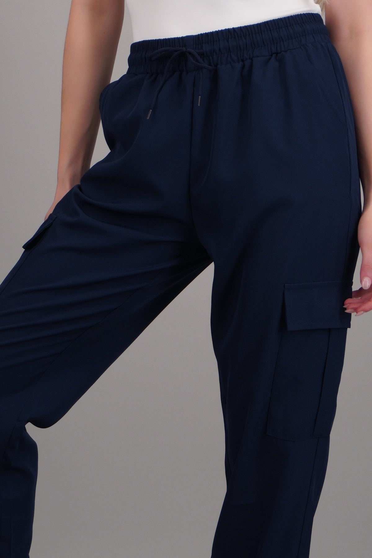 Solid Cargo Pants with Pockets