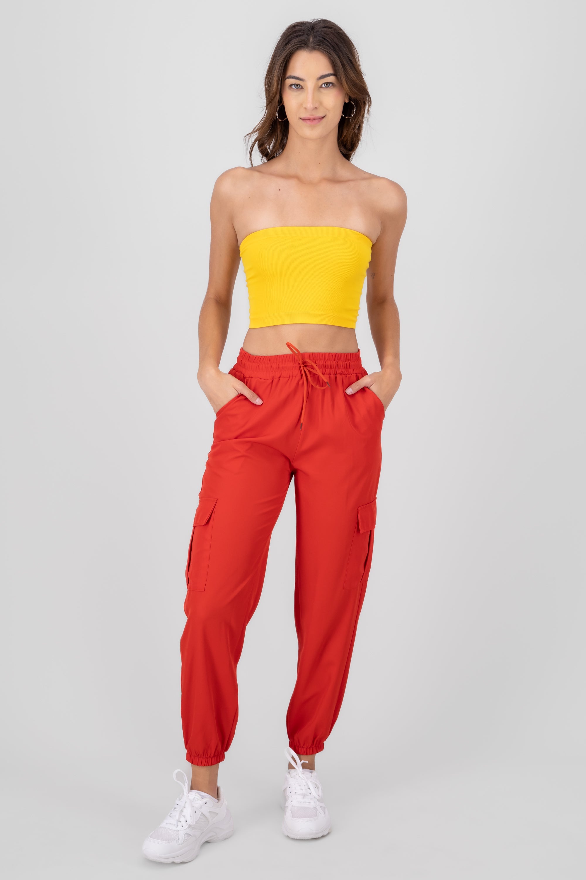 Solid Cargo Pants with Pockets