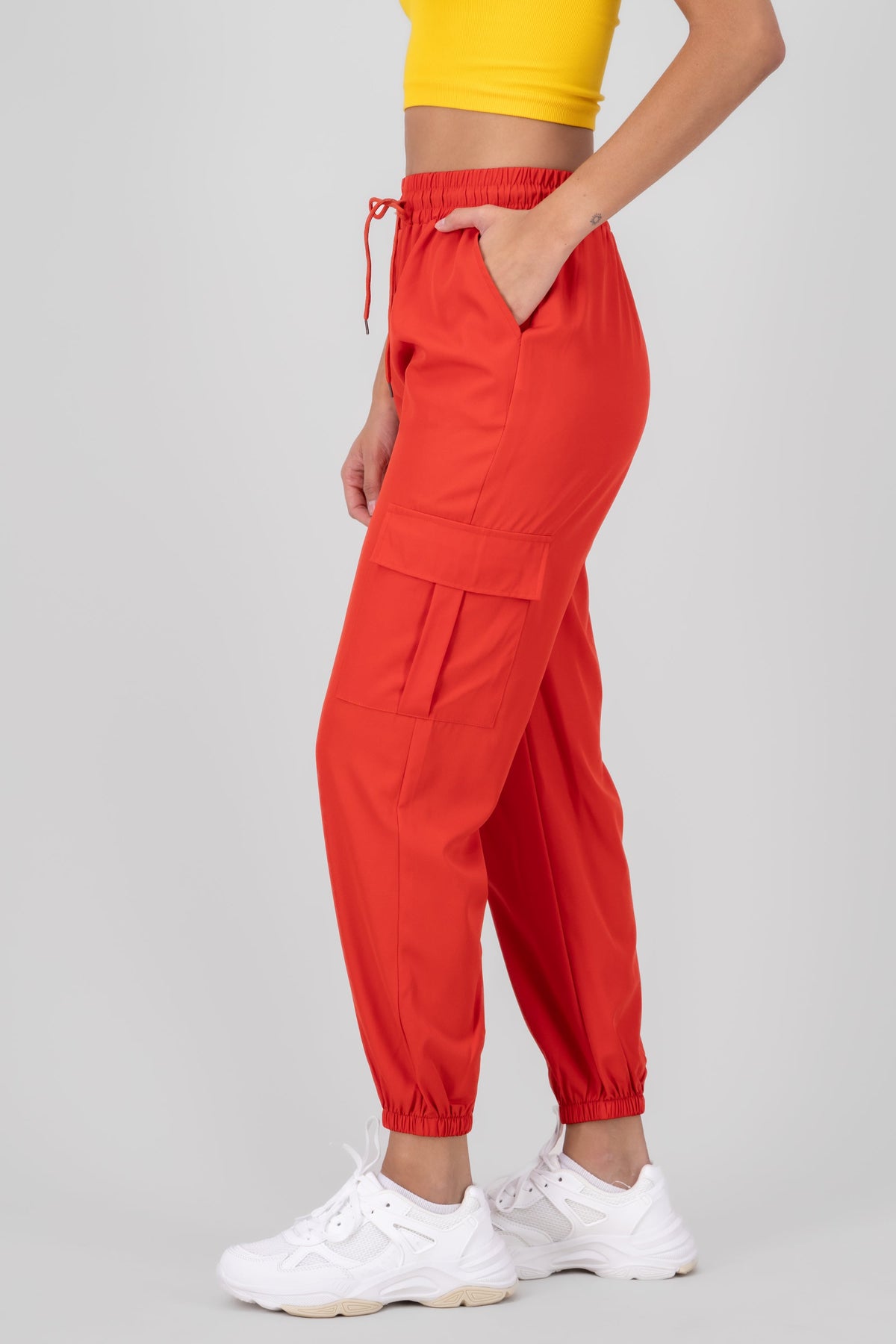 Solid Cargo Pants with Pockets