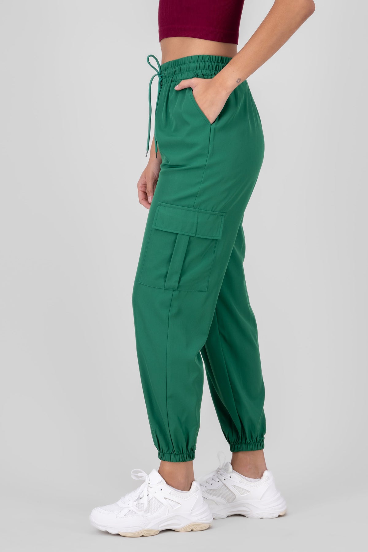 Solid Cargo Pants with Pockets