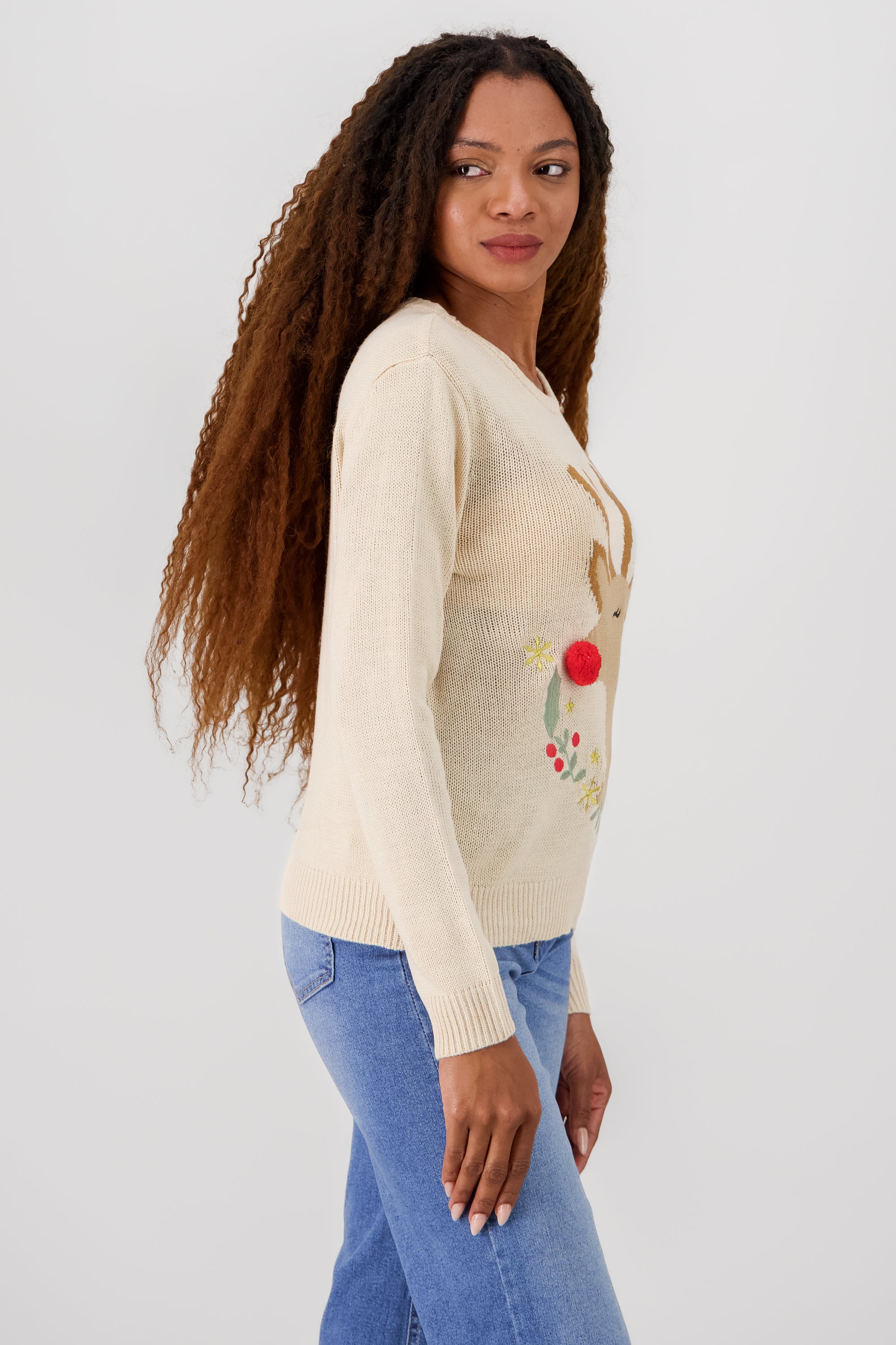 Reindeer Christmas Sweater BEIGE