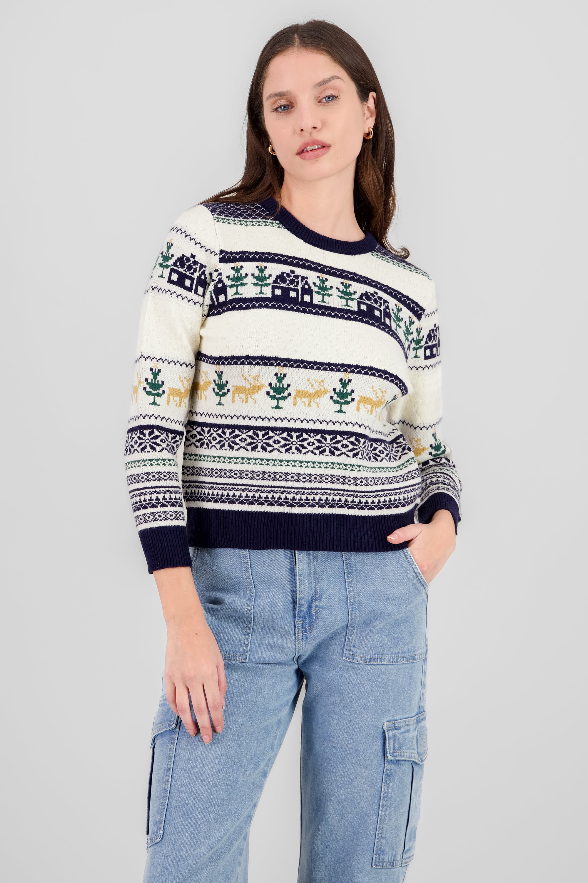 Houses Christmas Sweater NAVY COMBO