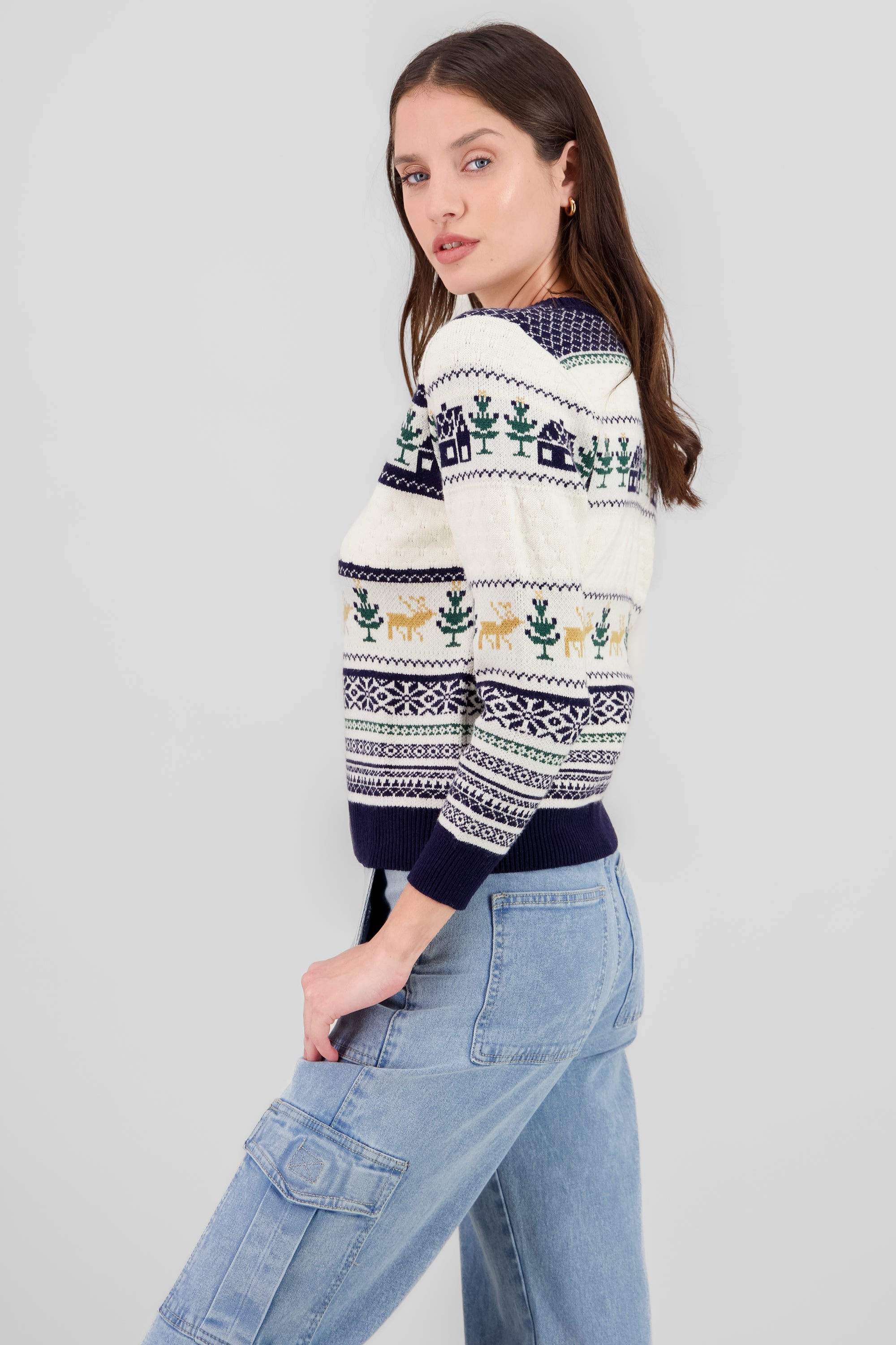 Houses Christmas Sweater NAVY COMBO