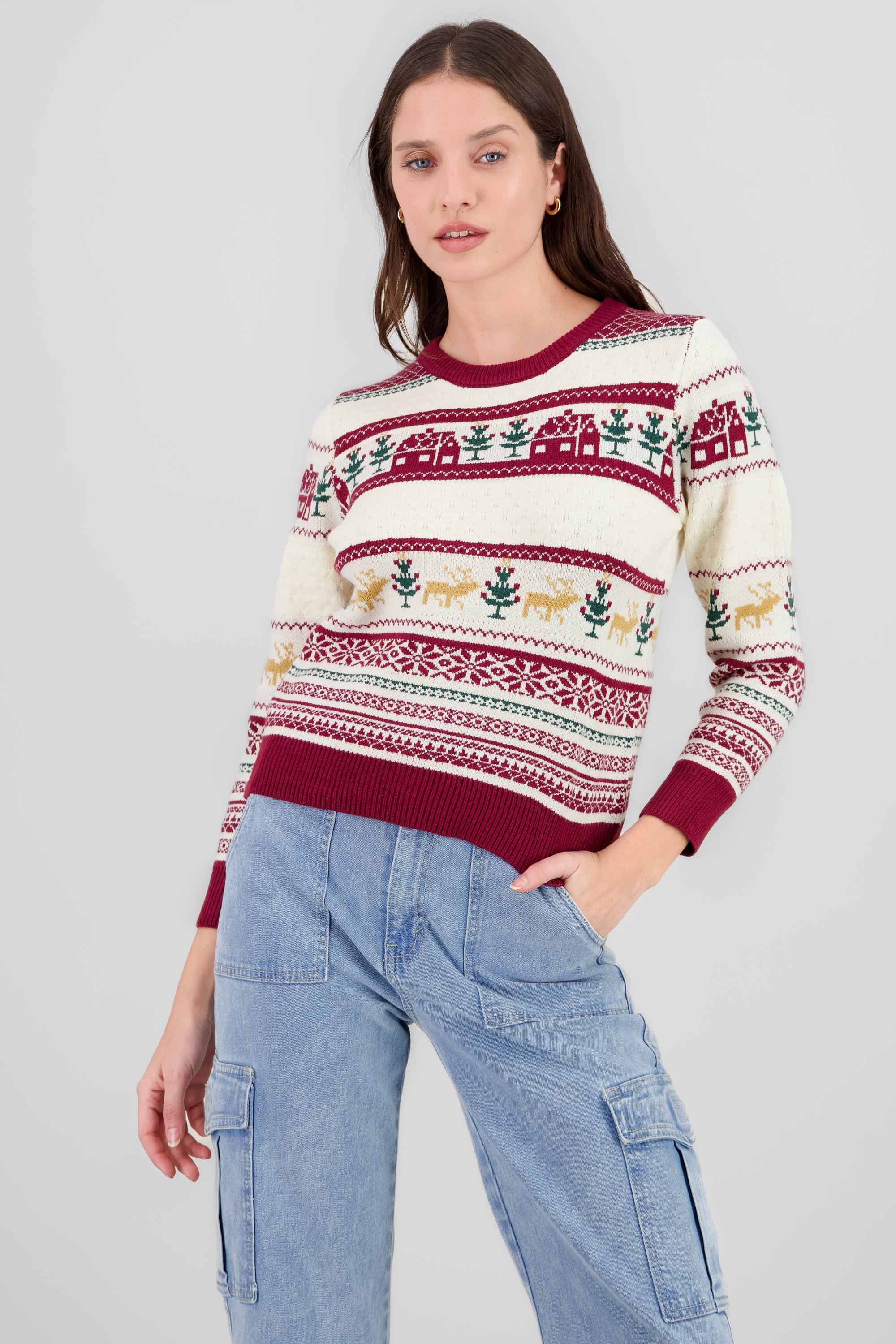 Houses Christmas Sweater BONE COMBO