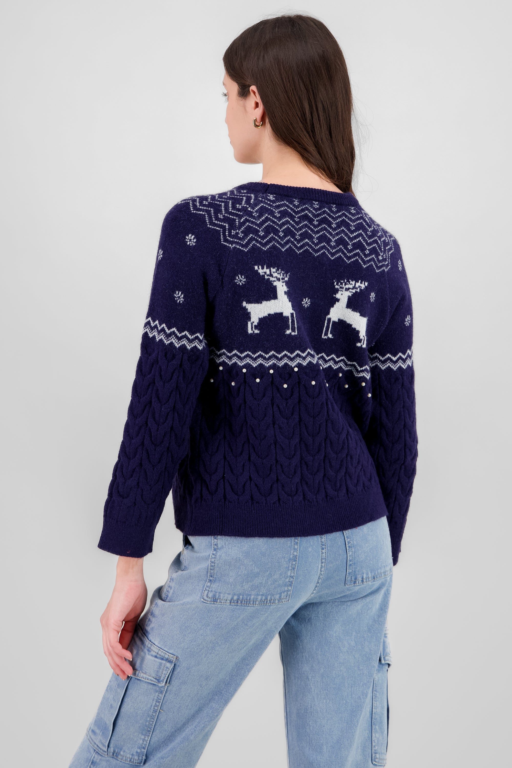 Reindeer Christmas Sweater NAVY COMBO