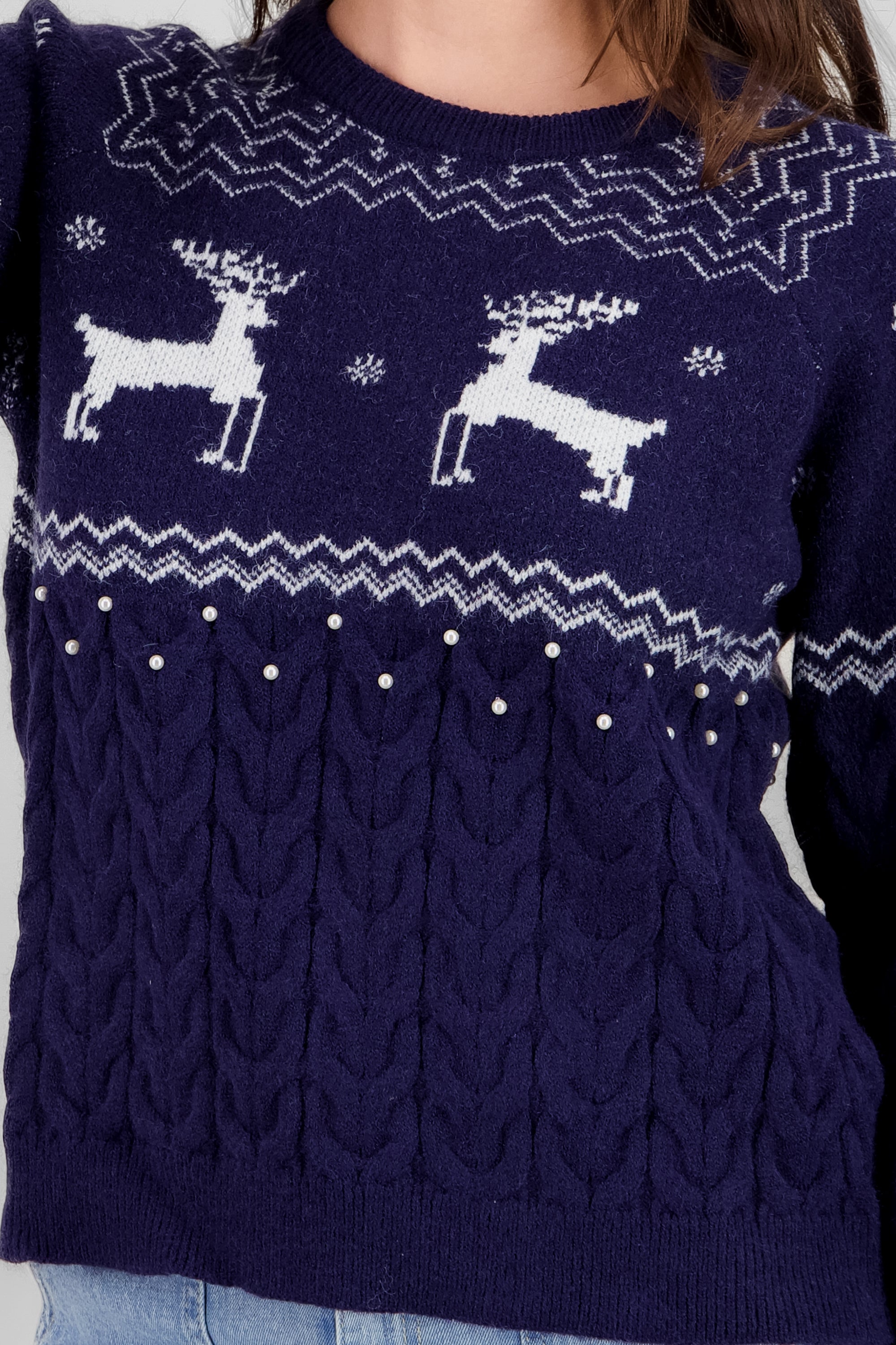 Reindeer Christmas Sweater NAVY COMBO