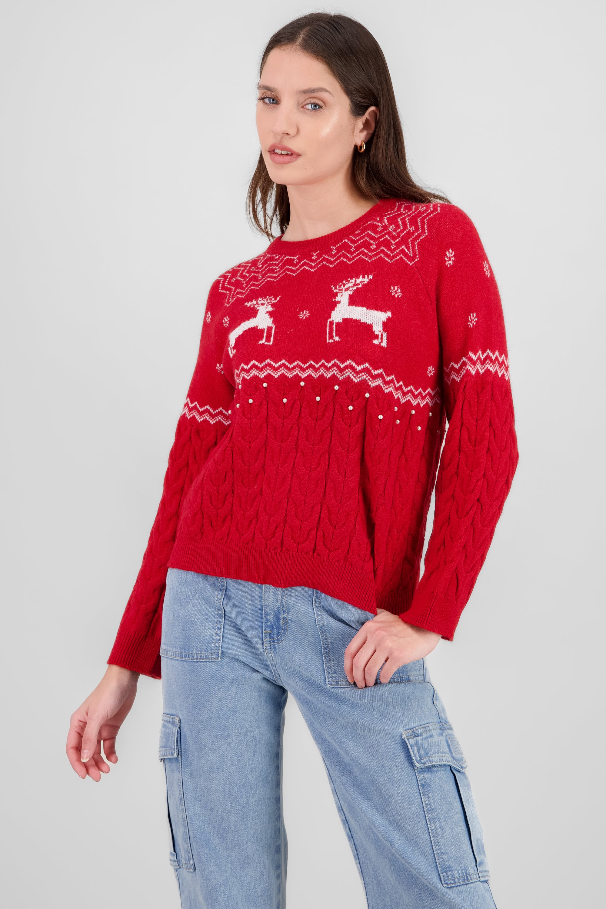 Reindeer Christmas Sweater RED