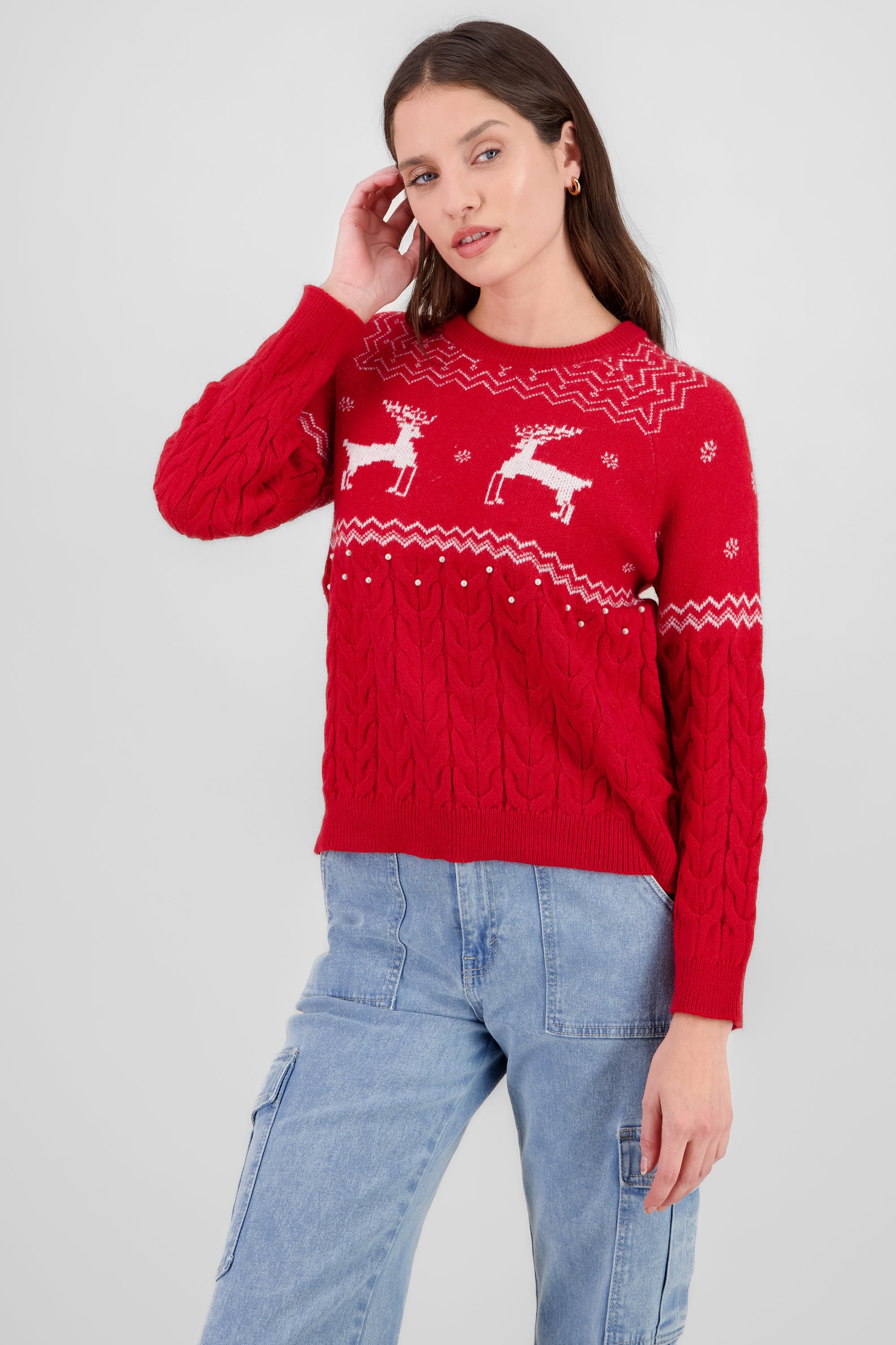 Reindeer Christmas Sweater RED