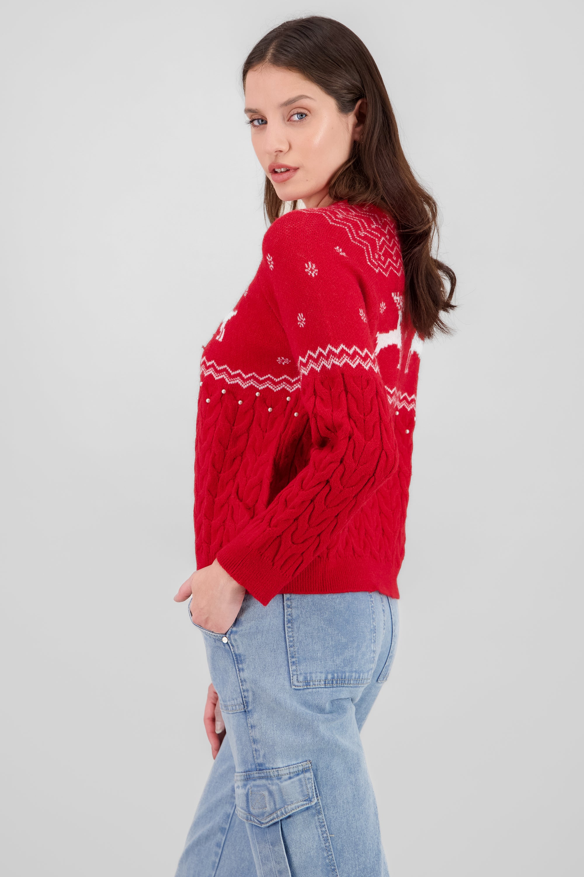 Reindeer Christmas Sweater RED