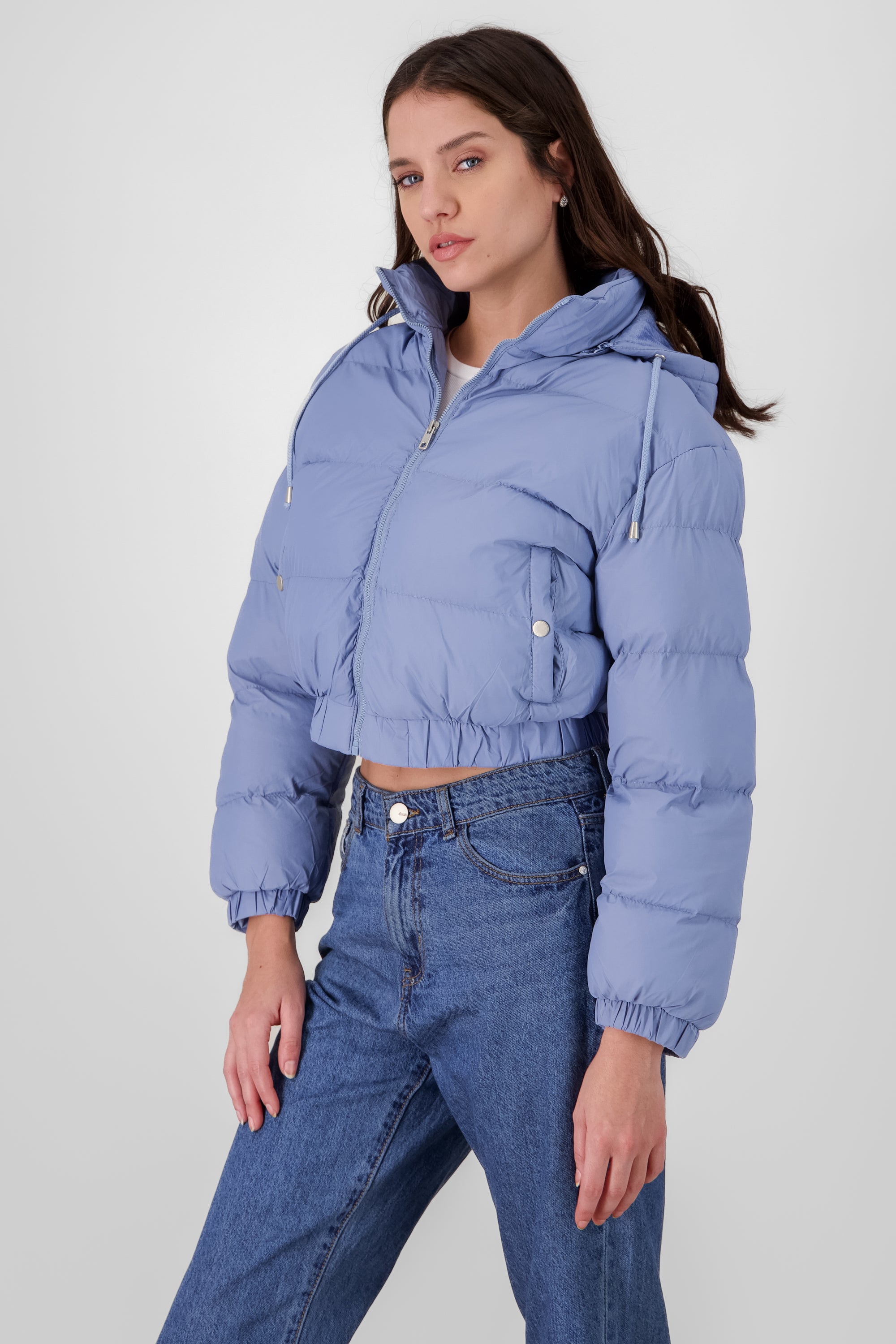 Cropped quilted puffer jacket INDIGO