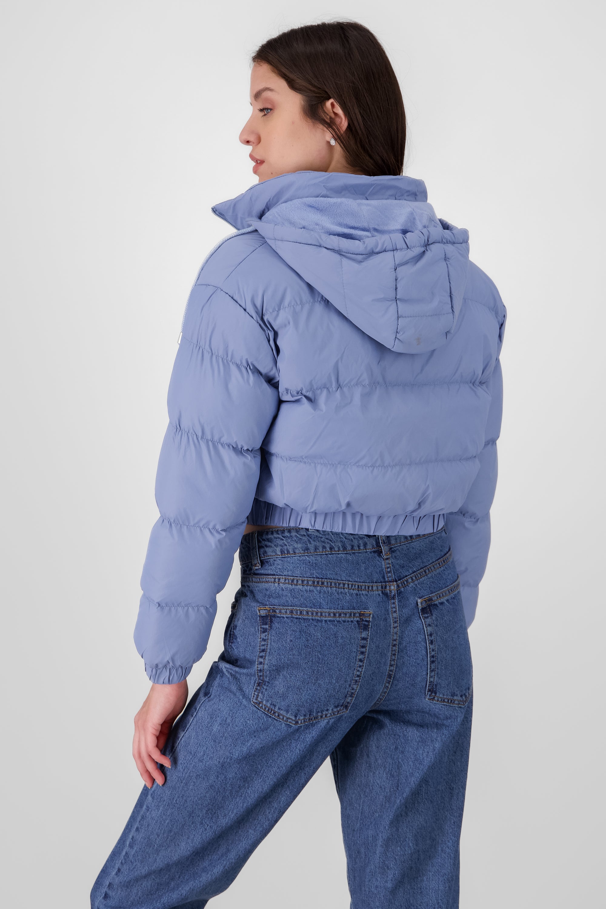 Cropped quilted puffer jacket INDIGO