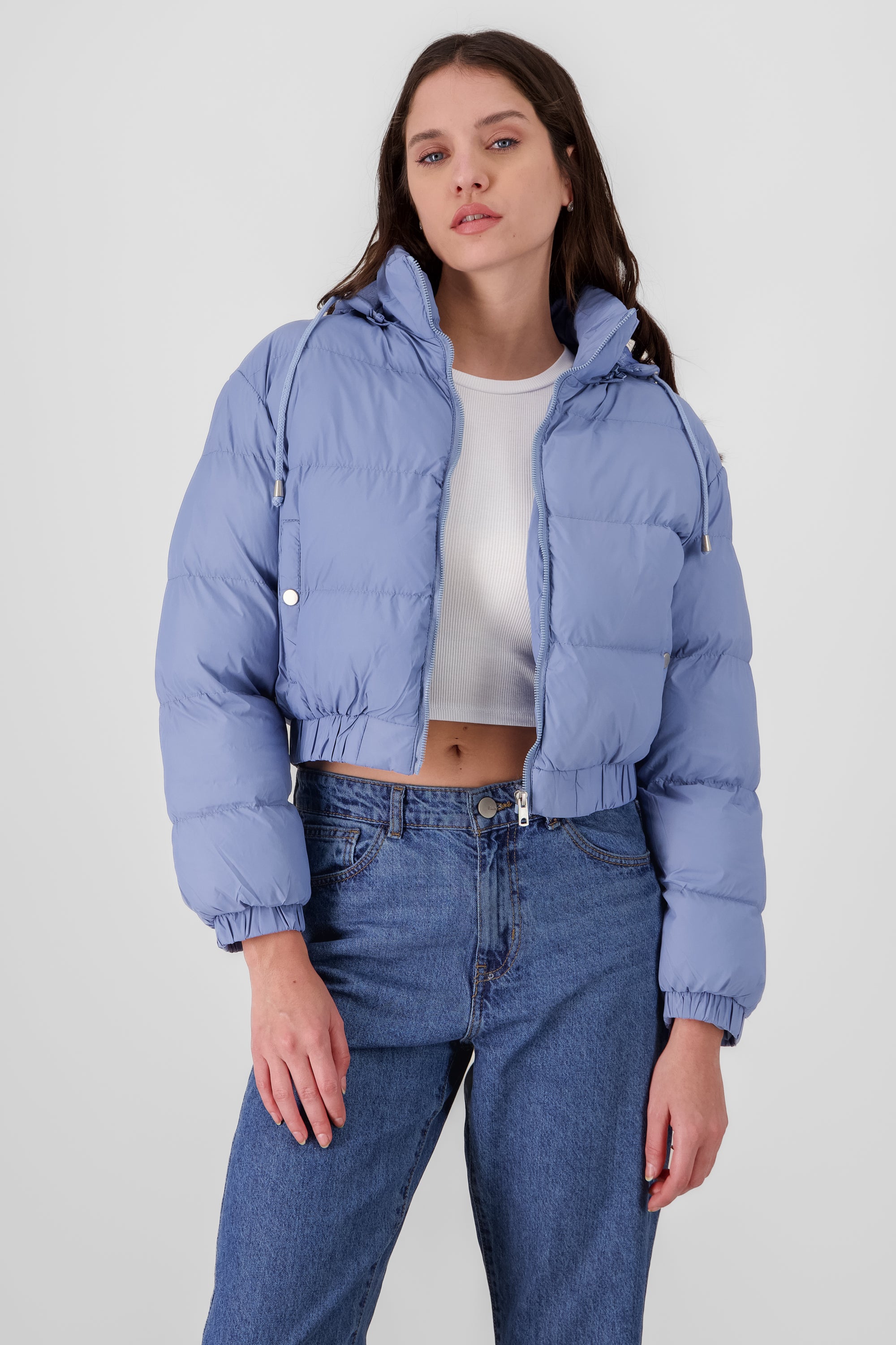 Cropped quilted puffer jacket INDIGO