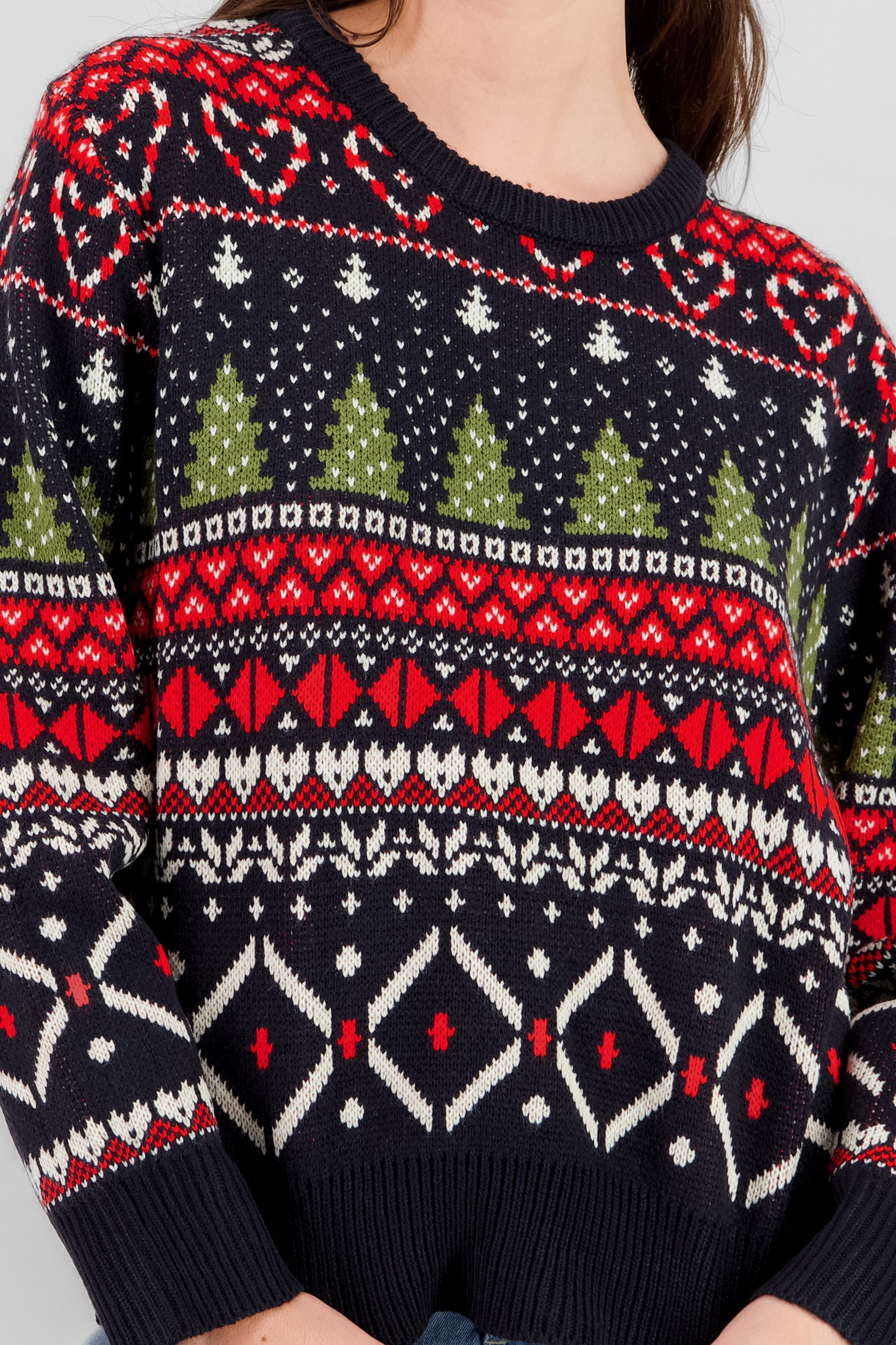 Patterns Christmas Sweater NAVY COMBO