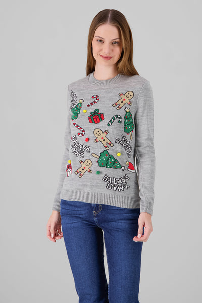 X-Mas Party Sweater GRAY COMBO