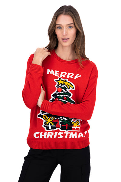 Christmas Tree Sweater RED COMBO